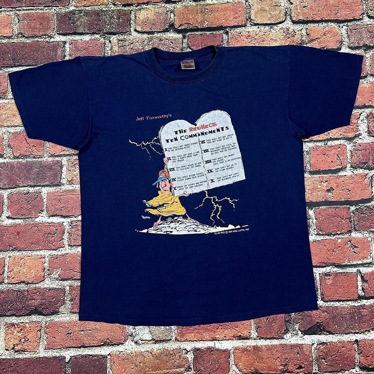 Other Vintage 90s Jeff Foxworthy Redneck 10 Commandments 1997 Tee Size US XL / EU 56 / 4 - 1 Thumbnail