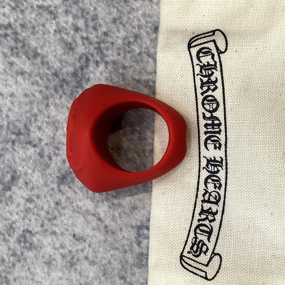 Chrome Hearts CHROME HEARTS Silicrome Ring RED Size ONE SIZE - 6 Thumbnail