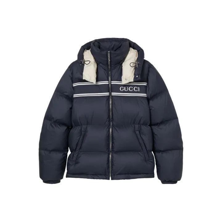 Gucci Gucci Navy Puffer Jacket with Detachable Hood Size US M / EU 48-50 / 2 - 1 Thumbnail