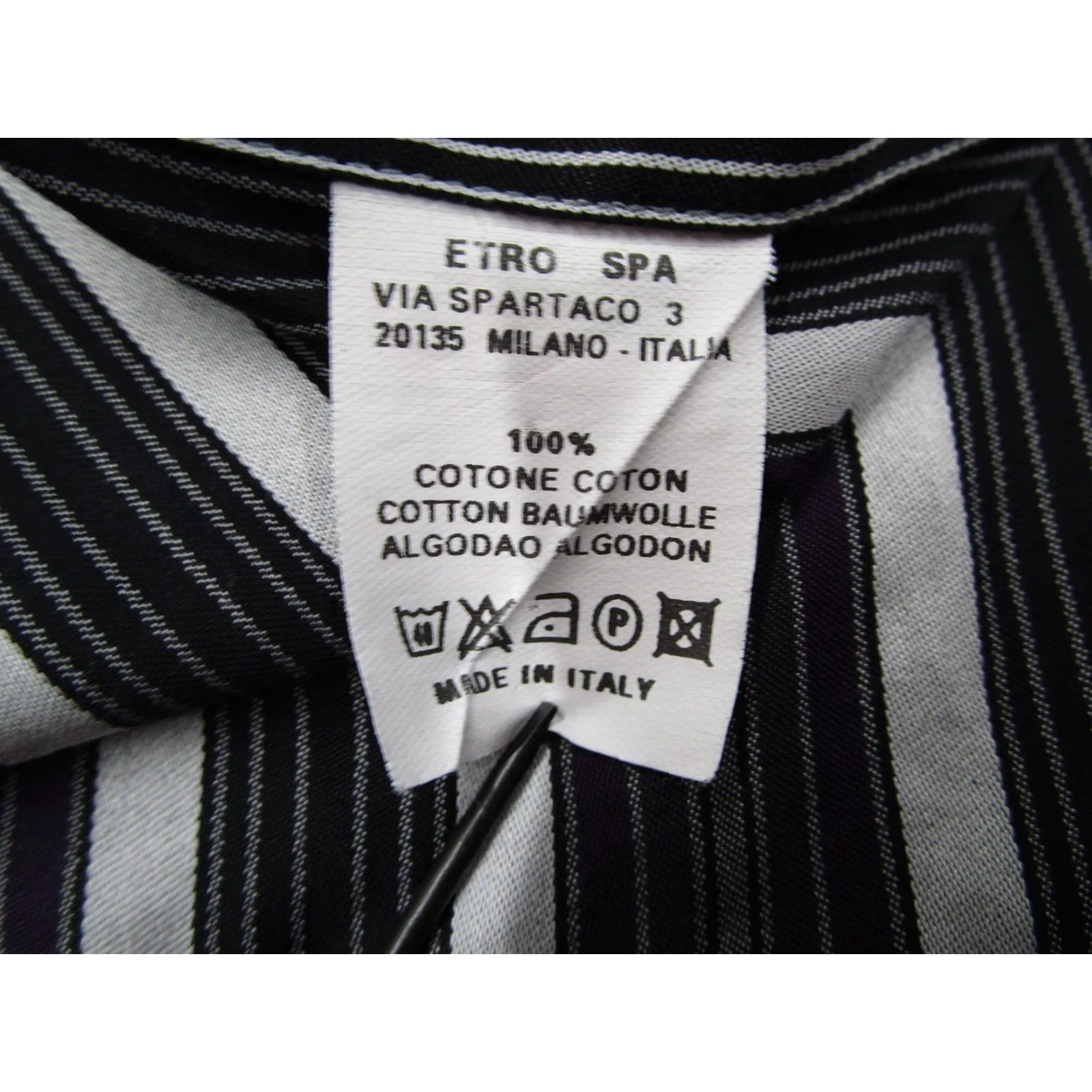 Etro ETRO Milano Dress Shirt Mens M Gray Purple Striped Long Sleeve Spread Collar Made in Italy Size US M / EU 48-50 / 2 - 4 Thumbnail