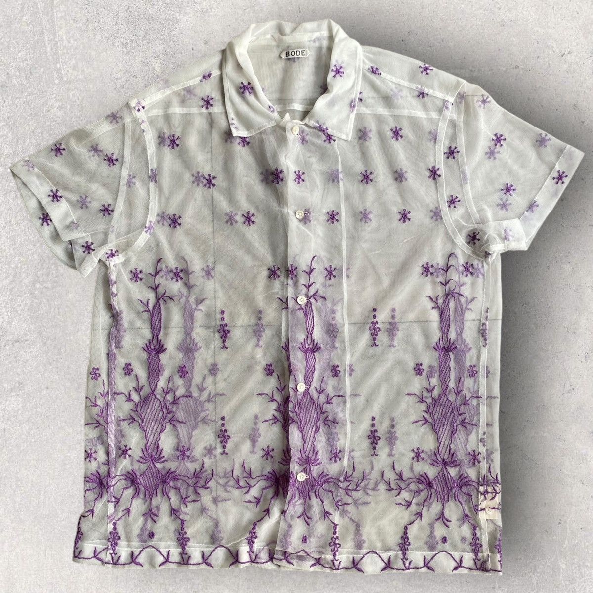 Bode Bode Mesh Embroidered Shirt Size US M / EU 48-50 / 2 - 4 Thumbnail