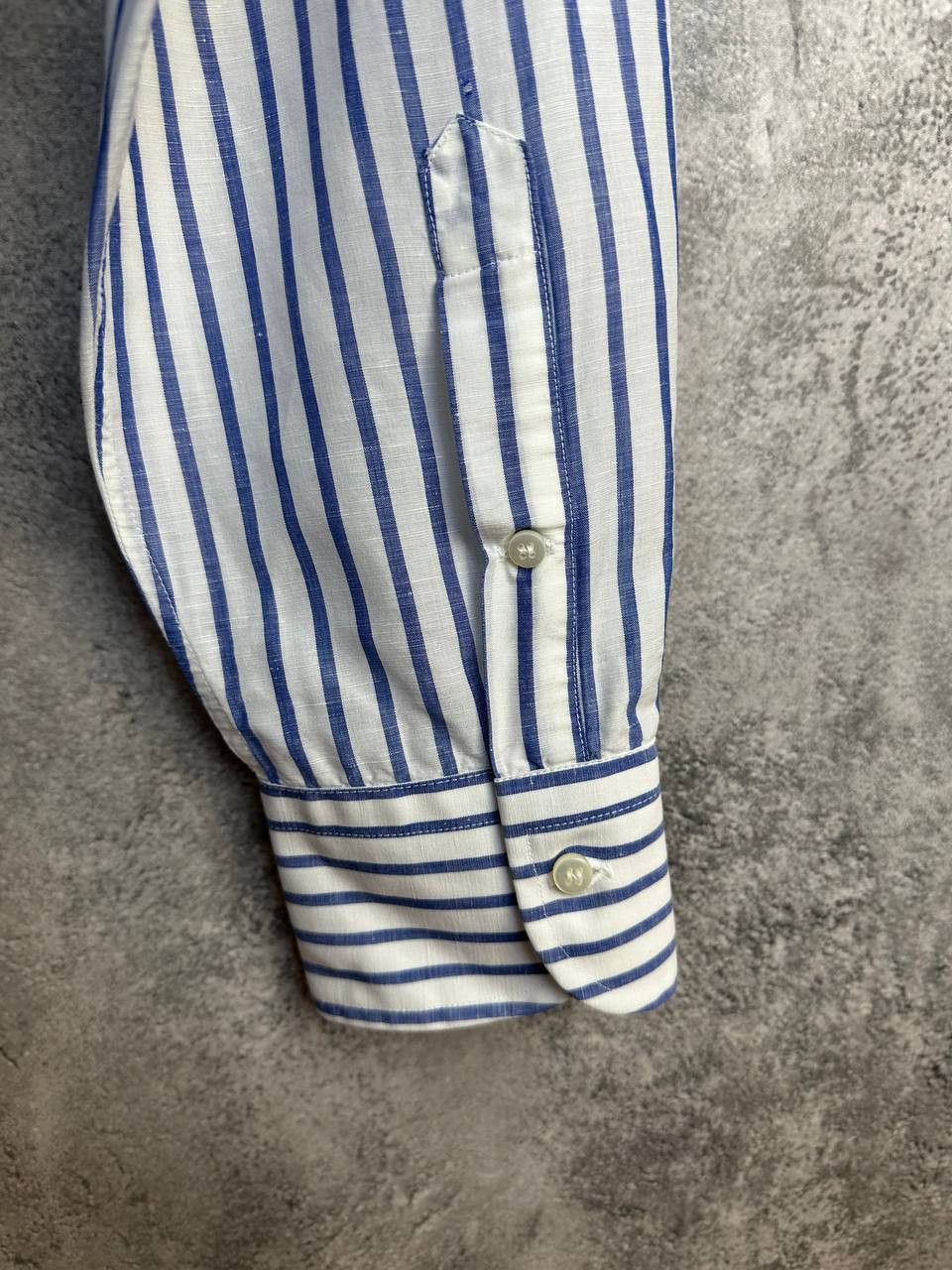 Other RRP $545 BRULI Alta Sartoria Linen/Cotton Striped Shirt Swis Size US L / EU 52-54 / 3 - 9 Thumbnail