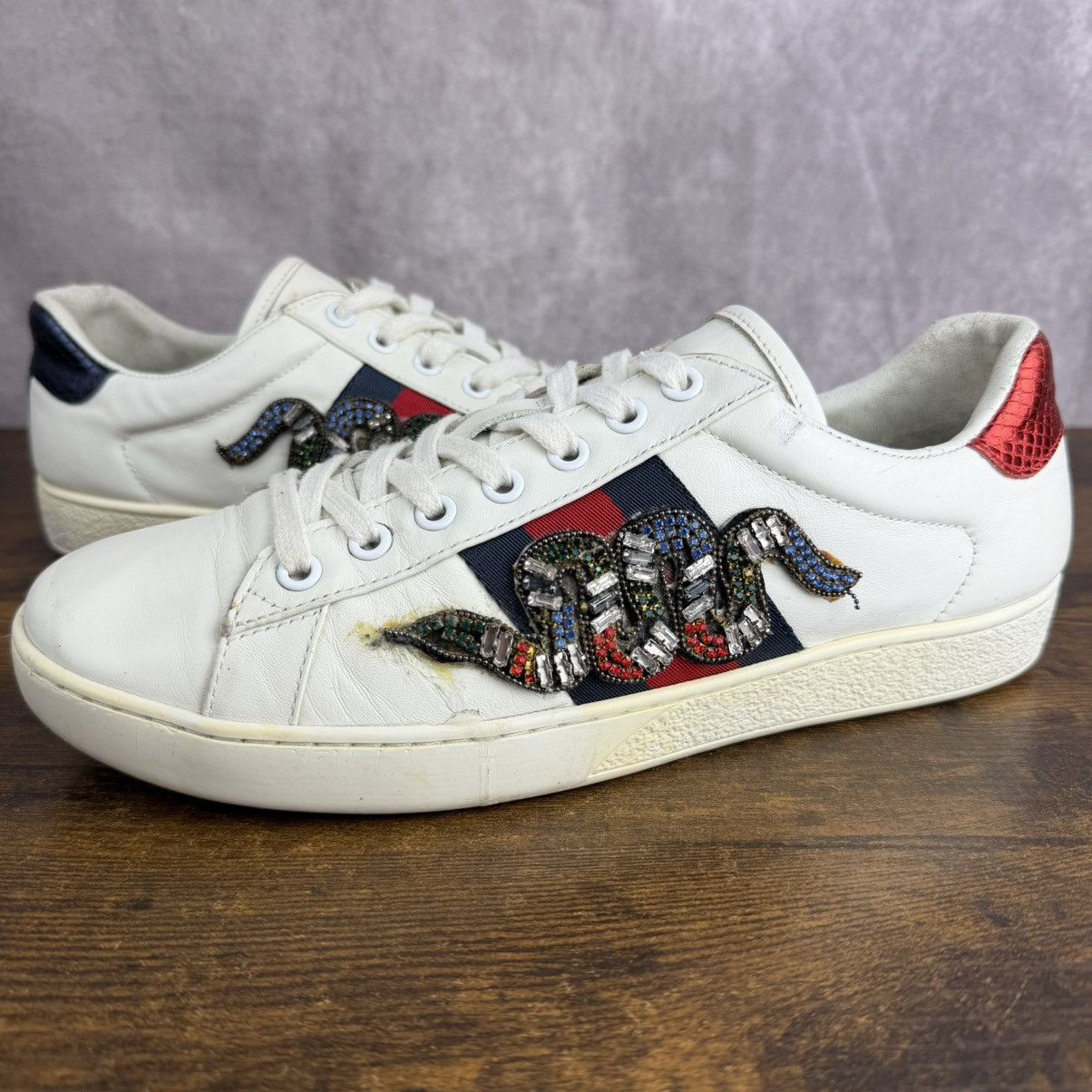 Gucci Gucci Ace Low Kingsnake Size 40 EU / 7 UK / 10 US Italy Rare Size US 10 / IT 40 - 2 Thumbnail