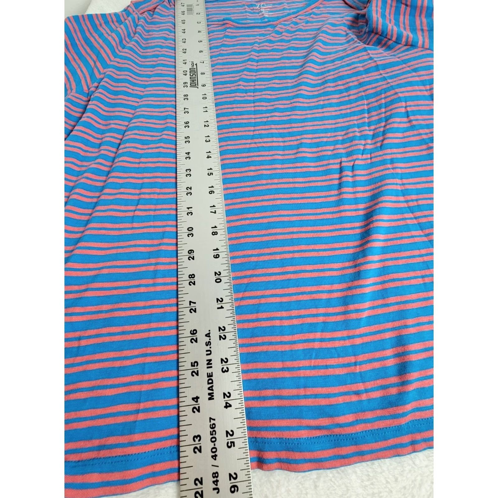 J.Crew J. Crew Womens Striped Long Sleeve Tee Shirt 2X Blue & Pink Casual Slub Cotton Shirt Women Size XXL / US 16-18 / IT 52-54 - 8 Thumbnail