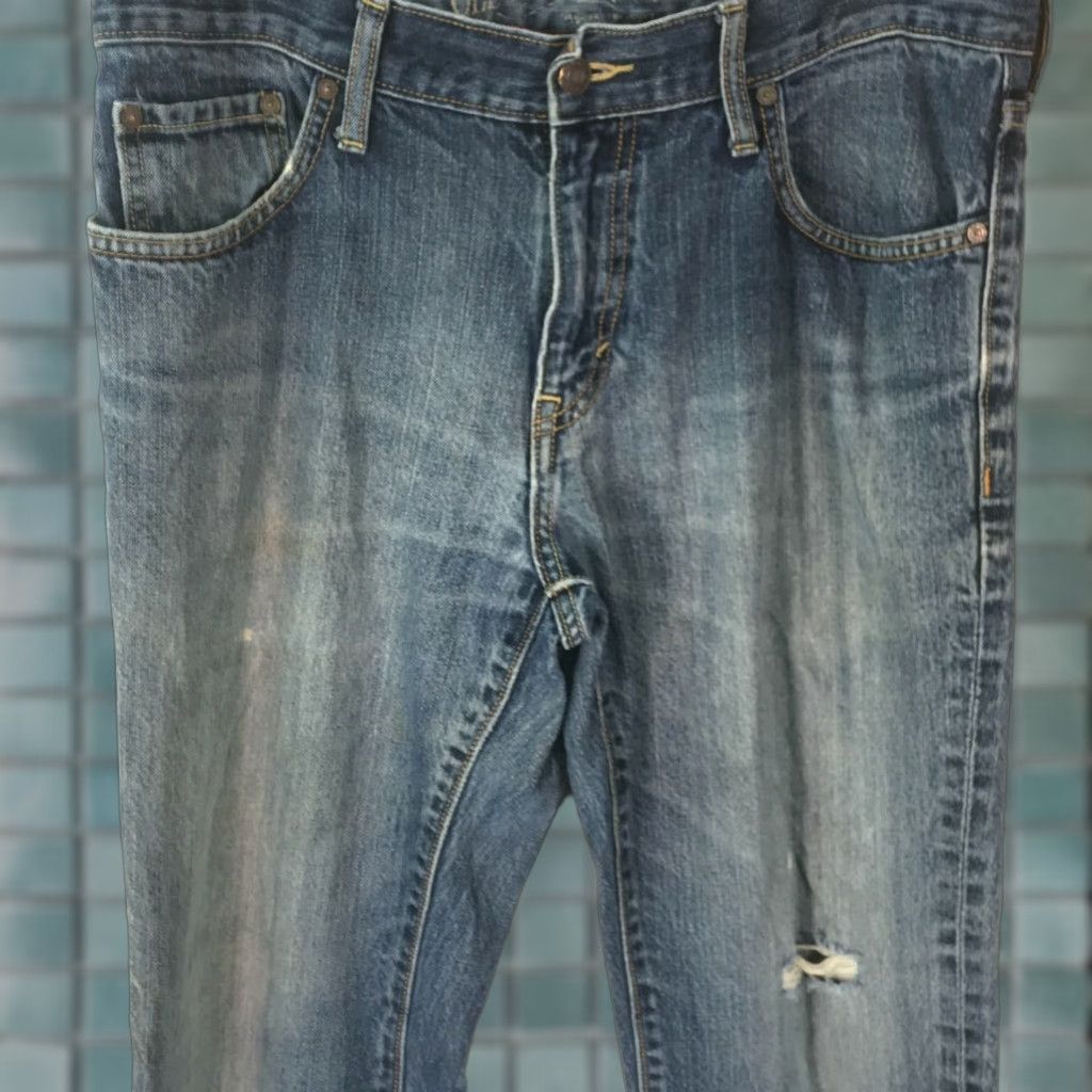 Old Navy Old Navy Womens Bootcut Jeans Blue Distressed Denim Mid Rise 33X32 Regular 5-Pocket Slim Fit Womens Jeans Size 24" / US 00 / IT 34 - 1 Thumbnail