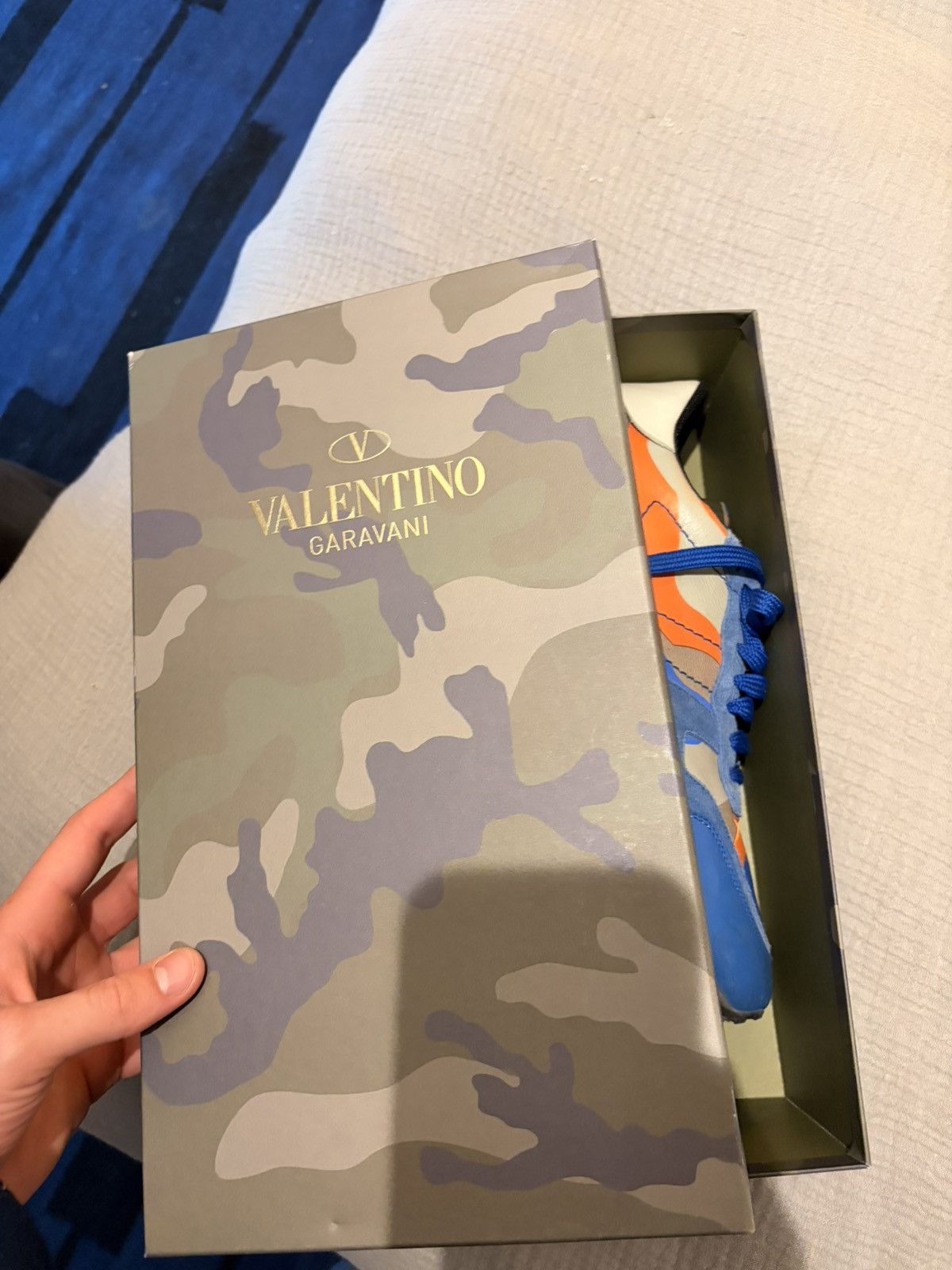 Valentino Blue/Orange Camo Valentino Size US 13 / EU 46 - 12 Thumbnail