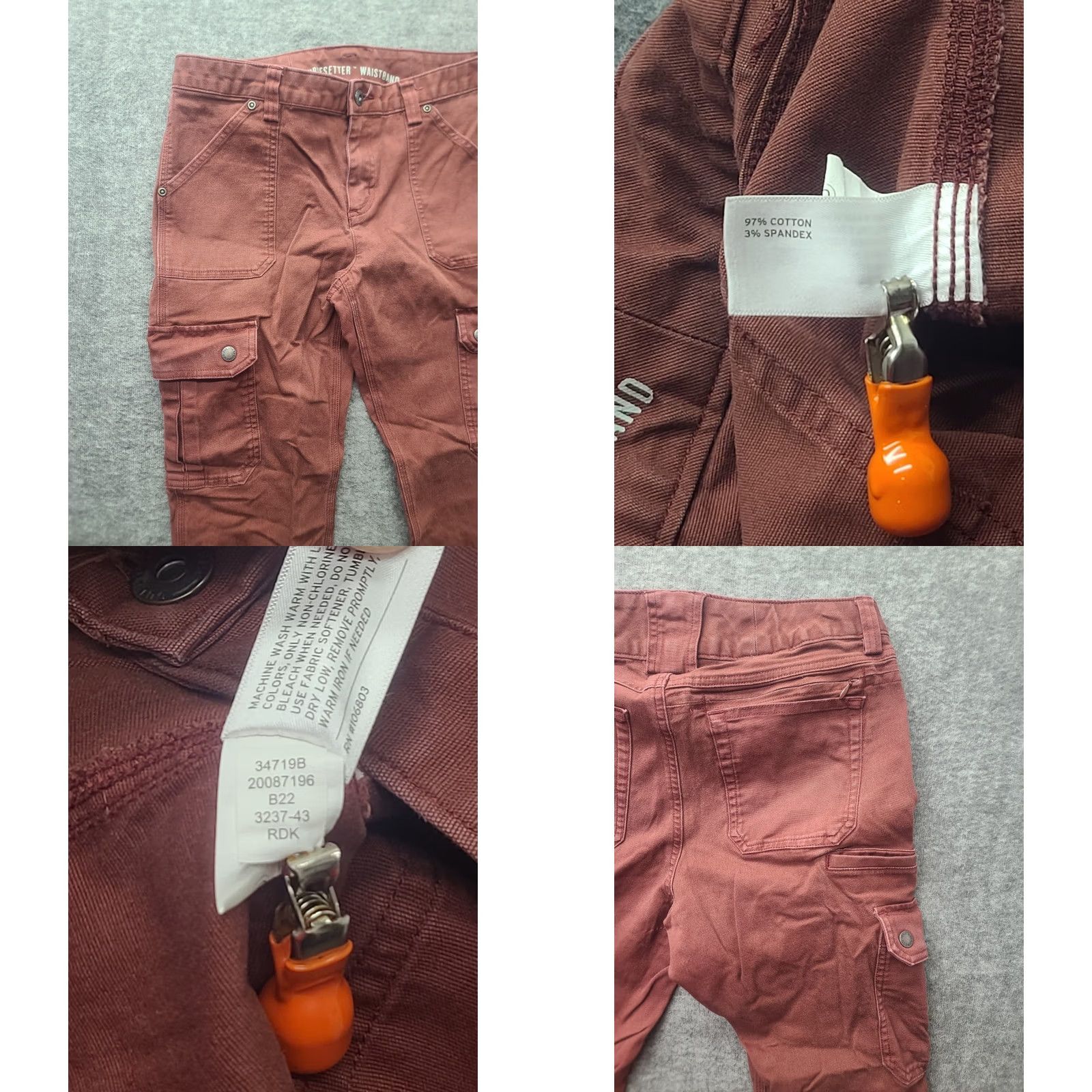 Vintage Duluth Womens Pants 8x29 DuluthFlex Fire Hose Curvesetter Cargo Regular Maroon Cotton Spandex Canvas Cargo Style City Nature Inseam 29 in Size 30" / US 8 / IT 44 - 8 Thumbnail