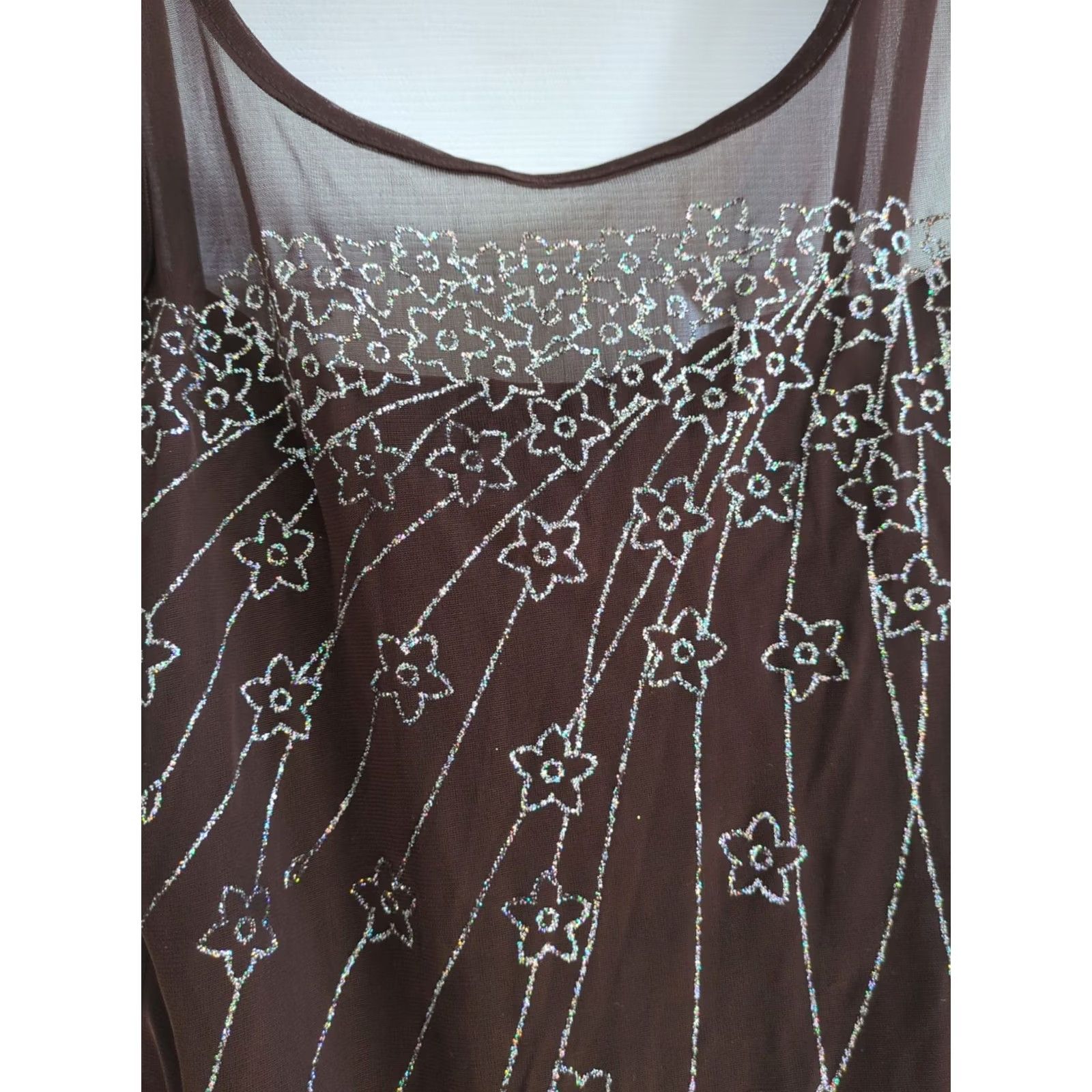 Vintage Viva Dress Vintage Brown Floral Knee Length A-Line Sleeveless Pullover Women's Small 90s Size S / US 4 / IT 40 - 2 Thumbnail