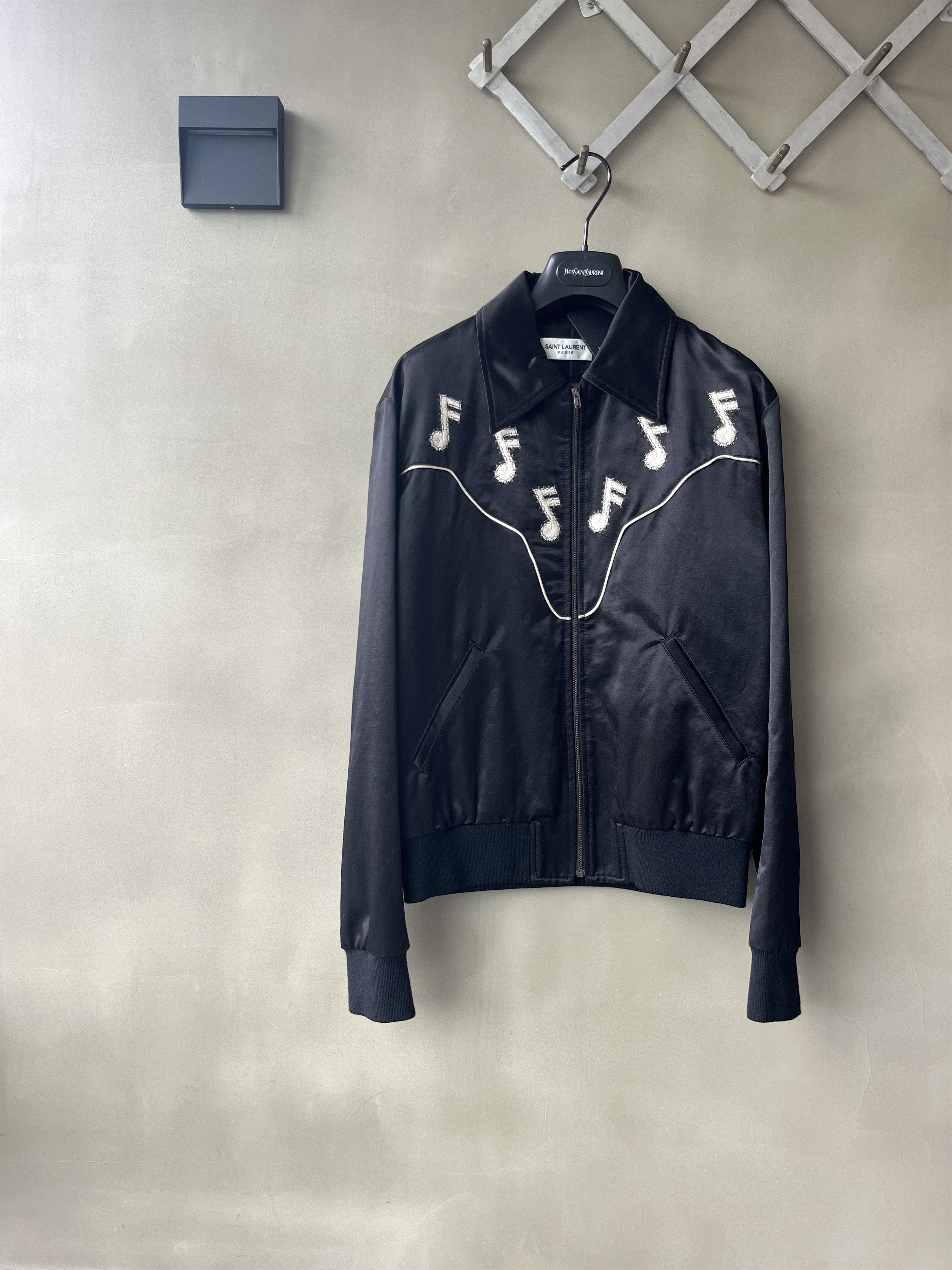 Saint Laurent Paris Saint Laurent Paris Hedi Slimane Music Note Bomber Jacket XS Size US XS / EU 42 / 0 - 6 Thumbnail