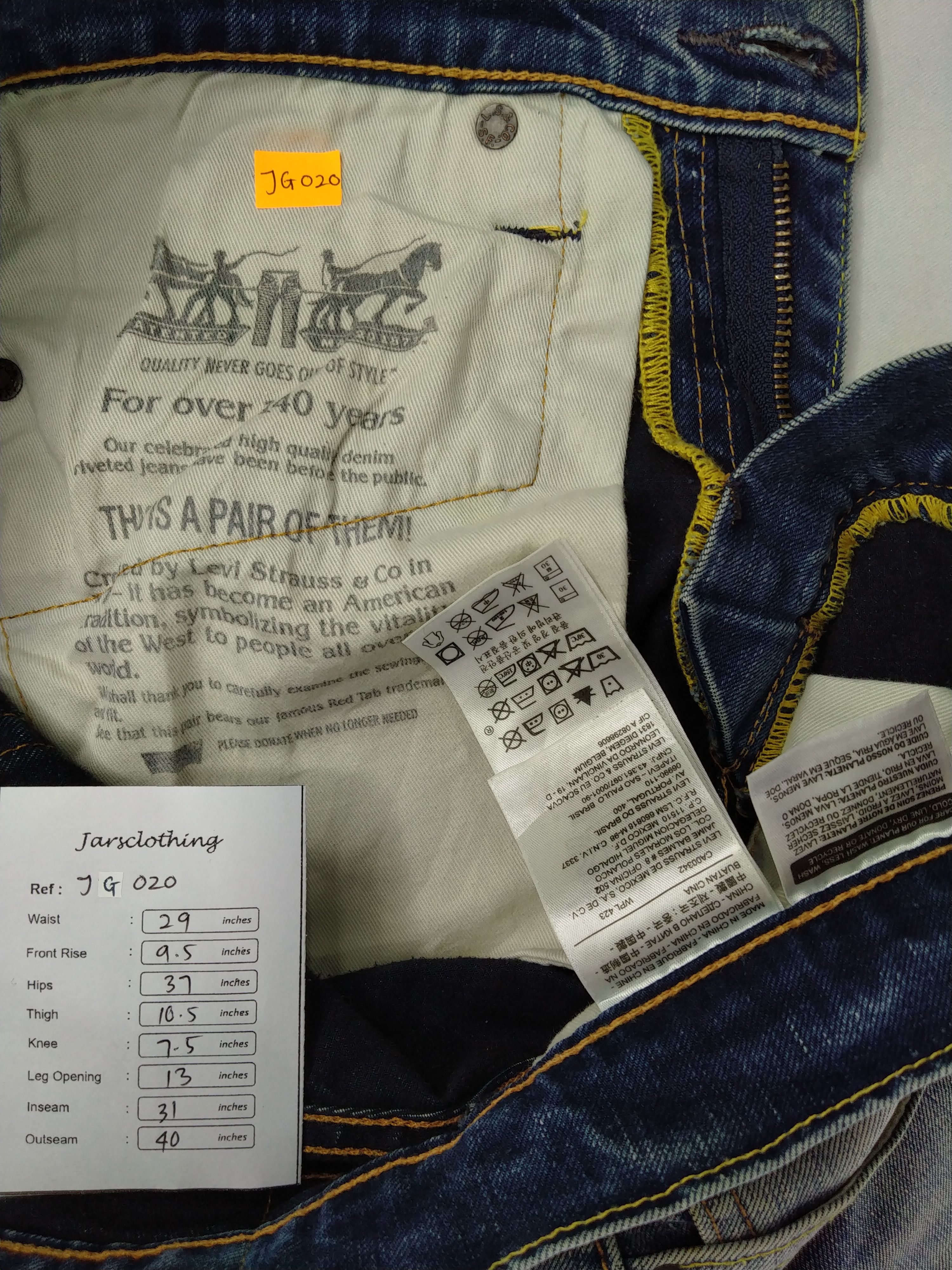 Levi's Blue/Indigo Distressed Vintage Levi's 511 29x31 Denim -JG020 Size US 29 - 8 Thumbnail