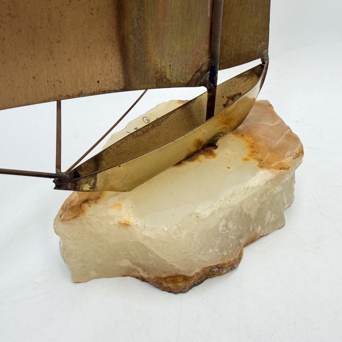 Vintage Vintage John DeMott Brass Sailboat Sculpture Onyx Base Size ONE SIZE - 6 Thumbnail