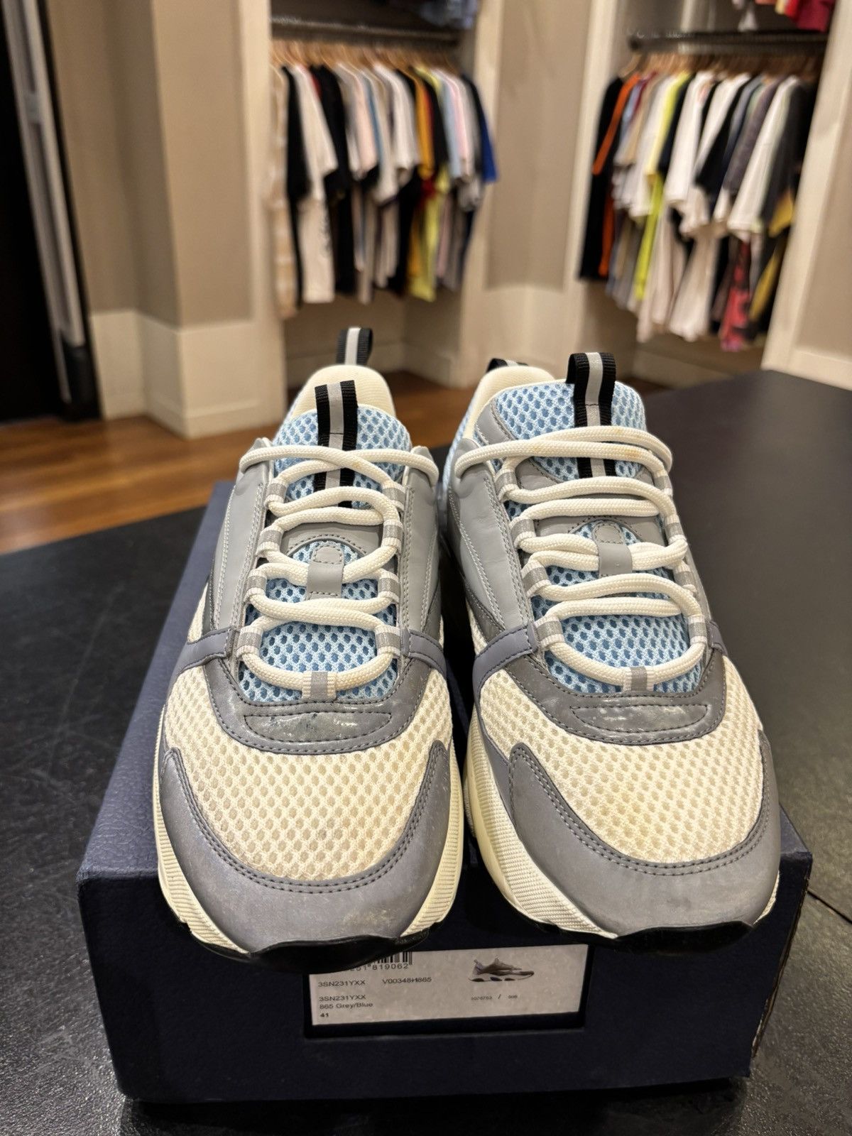 Dior Dior b22 white blue grey sneakers Size US 8 / EU 41 - 3 Thumbnail