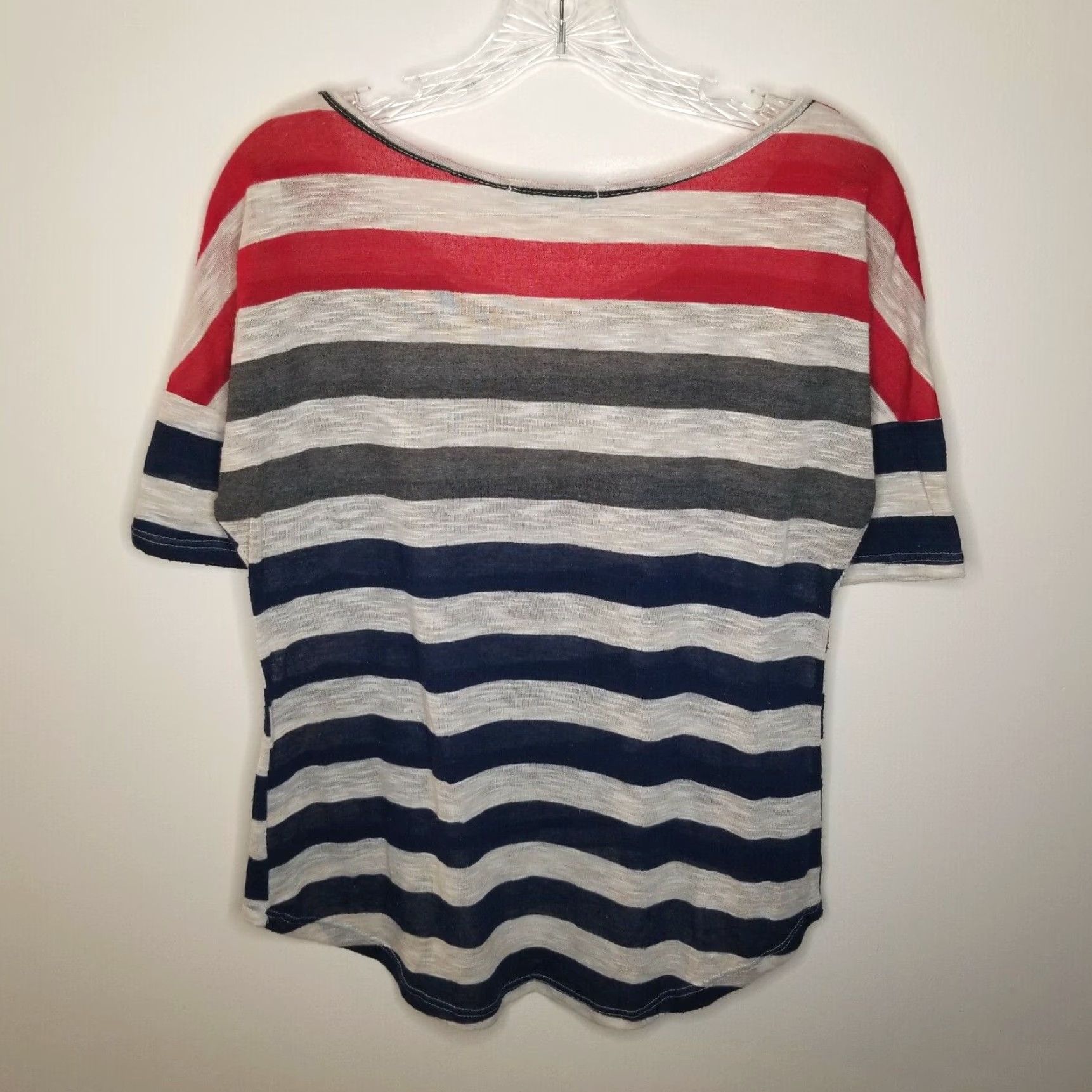 Vintage Julie's Closet Womens Striped Short Sleeve Top Blue White Size Large Size L / US 10 / IT 46 - 4 Thumbnail