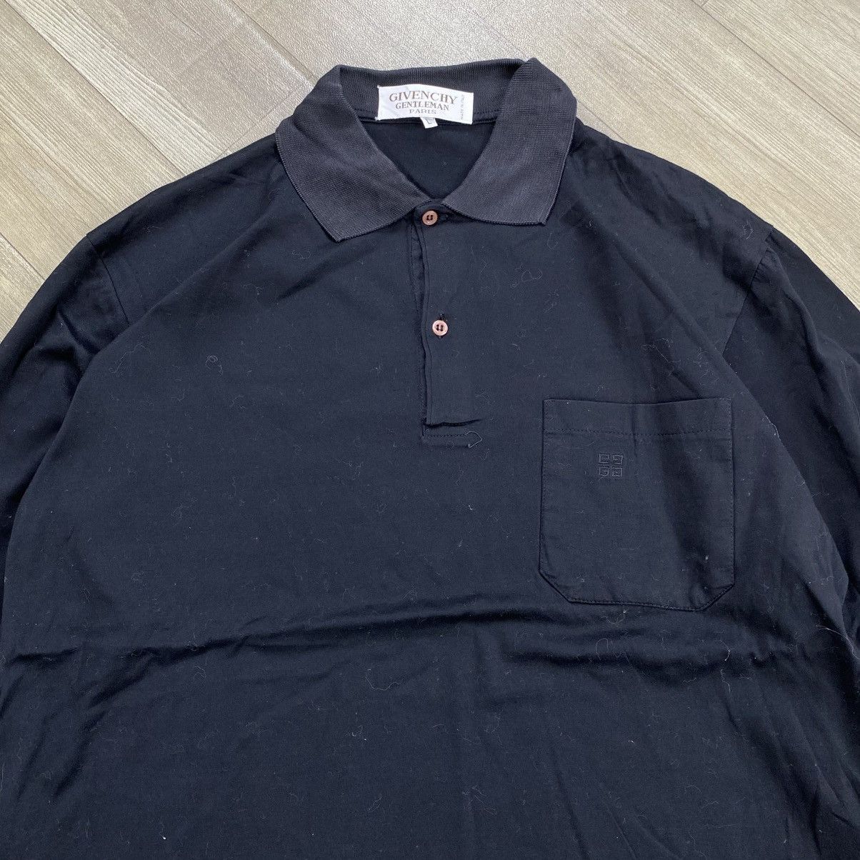 Givenchy 1990s Givenchy Gentleman Paris Pocket Longsleeve Polo Shirt Size US L / EU 52-54 / 3 - 2 Thumbnail
