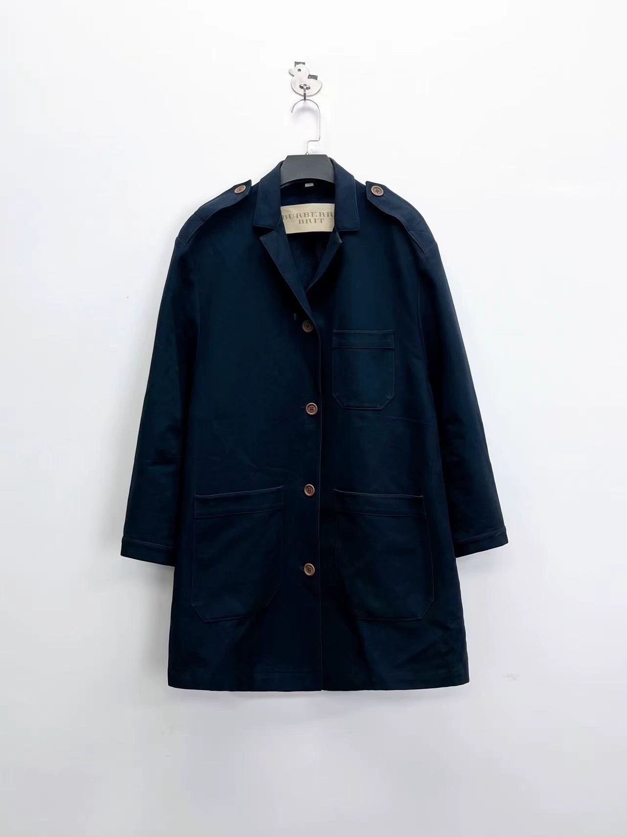 Burberry Burberry Blue Polka Dot Collar Trench Coat Size US L / EU 52-54 / 3 - 1 Thumbnail