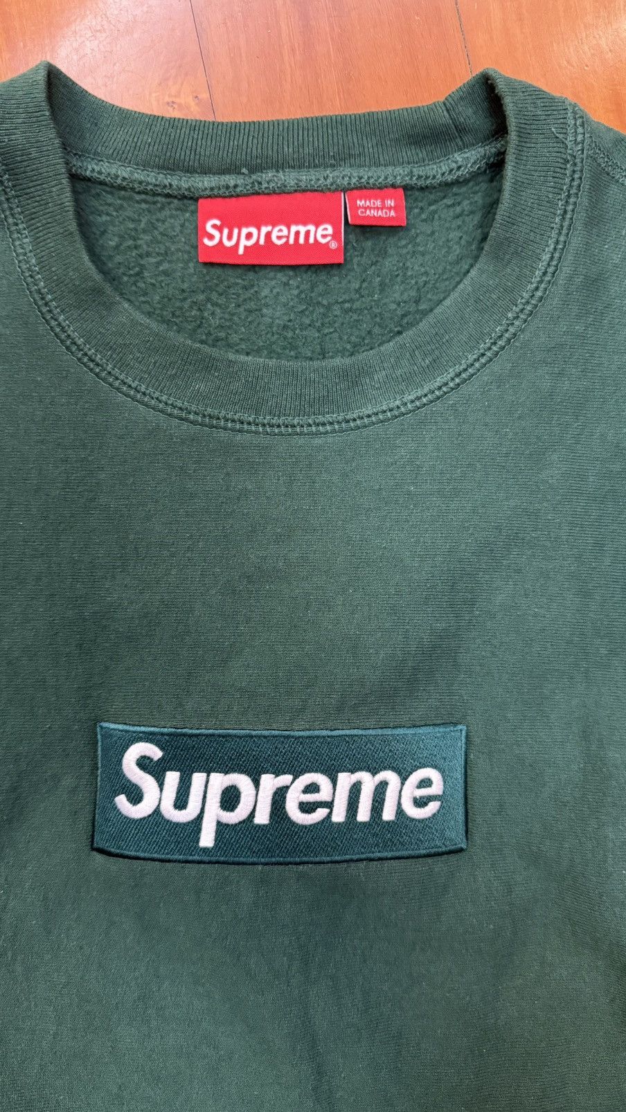 Supreme Supreme Box Logo Crewneck (FW18) Dark Green Size US M / EU 48-50 / 2 - 3 Thumbnail
