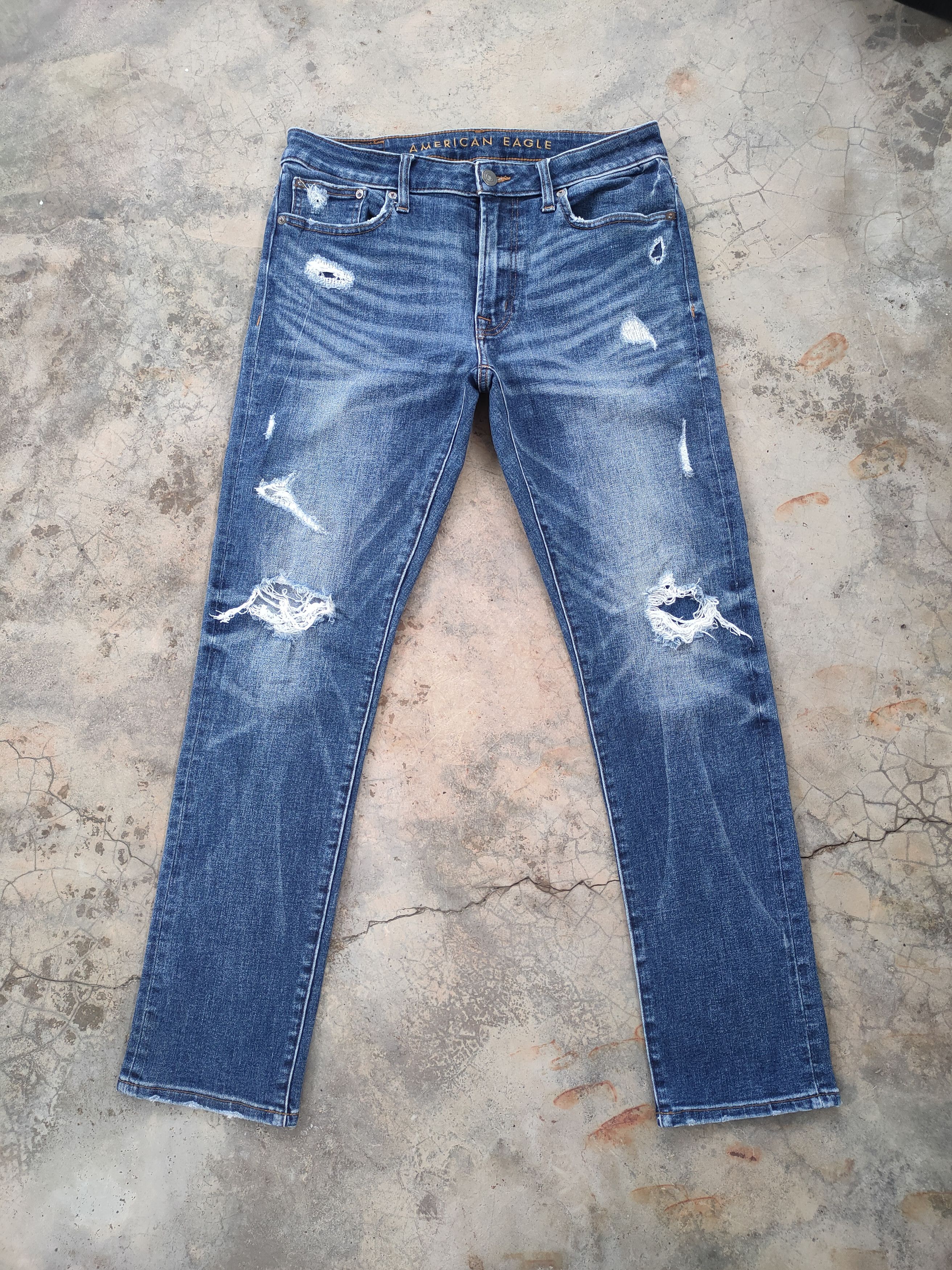 Japanese Brand × Jean × Vintage W32 VINTAGE JAPANESE SKINNY FADED DISTRESSED JEANS PANTS Size US 32 / EU 48 - 1 Thumbnail