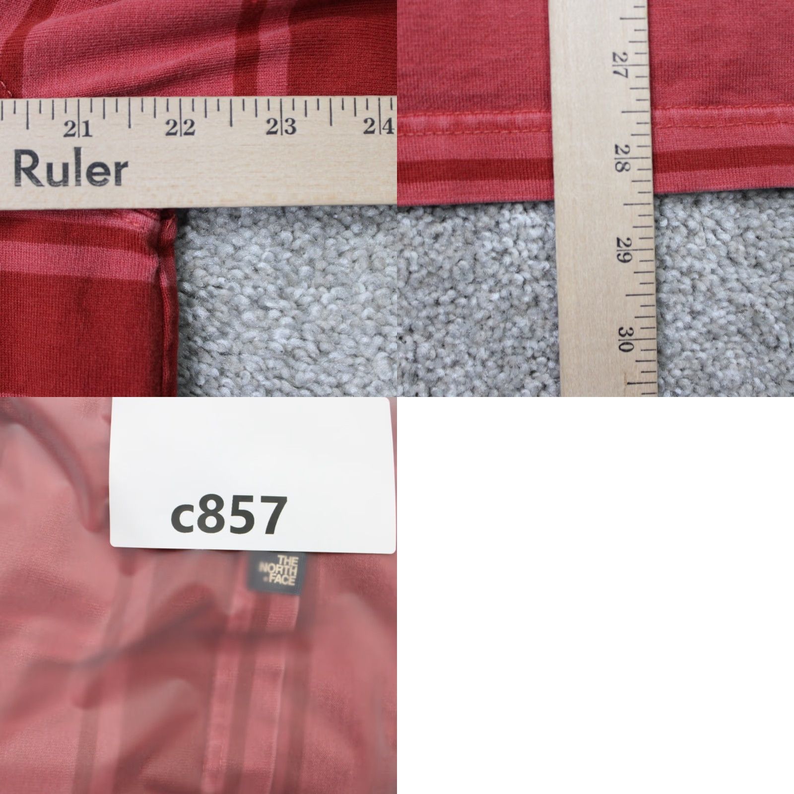 The North Face The North Face Polo Shirt Mens Medium Red Striped Cotton Long Sleeve Button Pullover Size US M / EU 48-50 / 2 - 9 Thumbnail