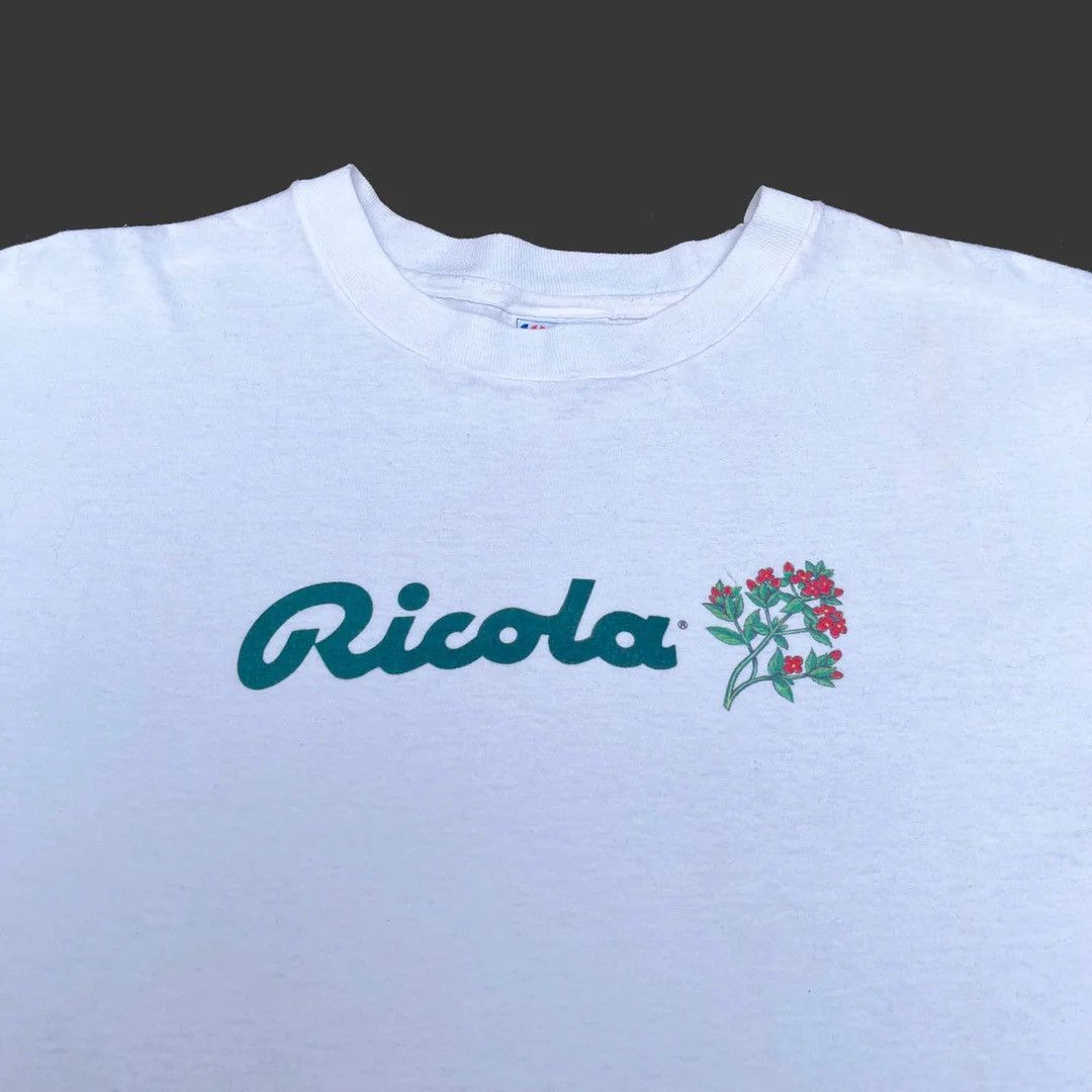 Hanes Ricola 1990 90s Vintage Logo USA Made Candy Promo T-Shirt Size US XL / EU 56 / 4 - 2 Thumbnail