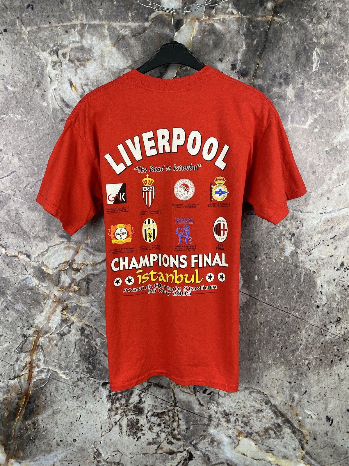 Vintage Soccer T-Shirt Liverpool Milan Final Istanbul 2005 Football Size US M / EU 48-50 / 2 - 9 Thumbnail