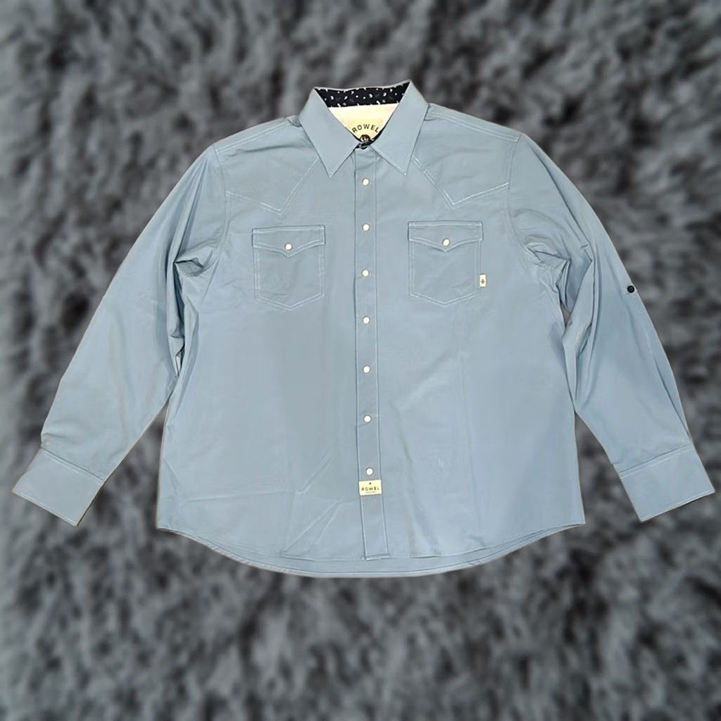 Vintage Rowel Western Long Sleeve Pearl Snap Shirt 2XL Mens Blue Size US XXL / EU 58 / 5 - 1 Thumbnail