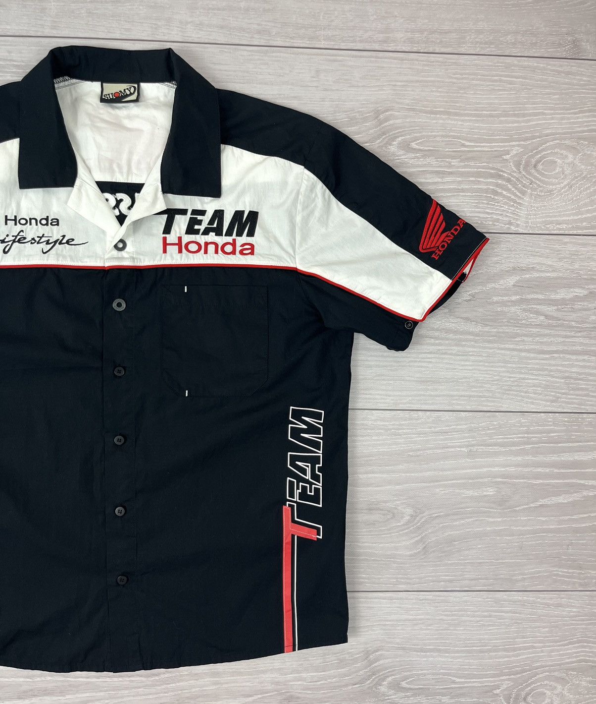 Honda Honda Racing Team Vintage 00s Short Sleeve Shirt Size US L / EU 52-54 / 3 - 3 Thumbnail