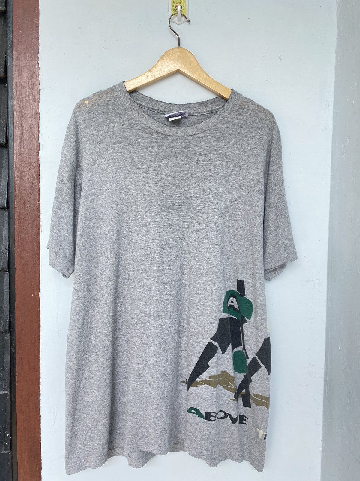 image of Reebok Above The Rimp Tee in Grey, Men's (Size Large)