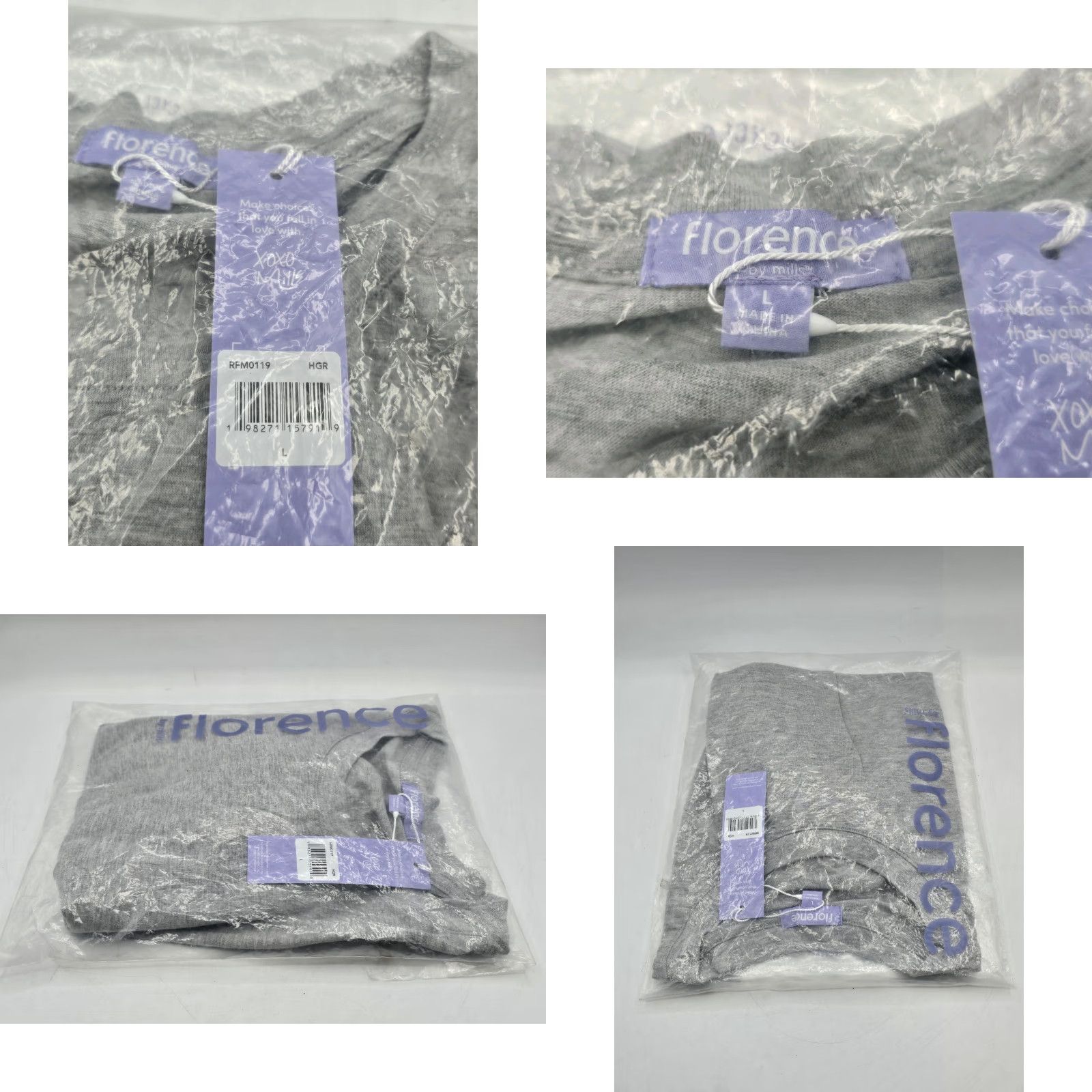 Vintage VINTAGE florence by mills Women's Garden Party Elastic-Back Tee - Heather Gray - Lg Crop Top Womens Size L / US 10 / IT 46 - 8 Thumbnail