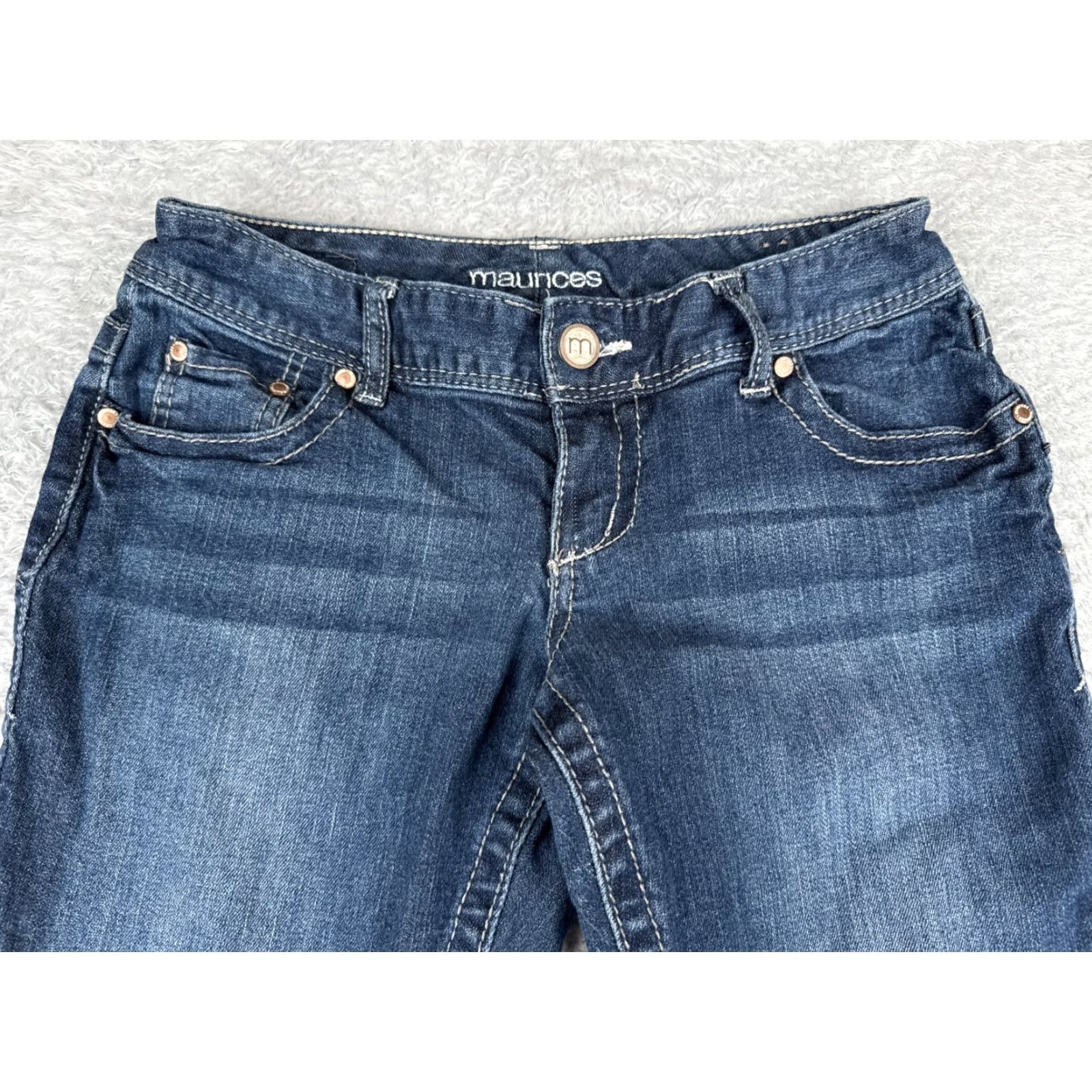 Vintage Maurices Jeans Women 3 Bootcut Denim Blue 28x31 Slim Regular 5-Pocket Stretch Cotton Size 26" / US 2 / IT 38 - 4 Thumbnail