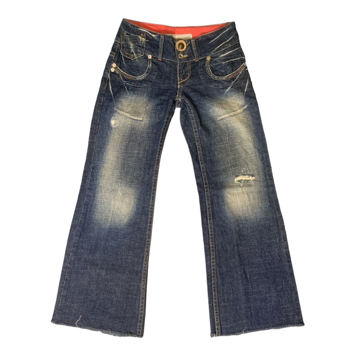Japanese Brand Rare Design Red Pepper Distressed Denim Size 29" - 1 Thumbnail