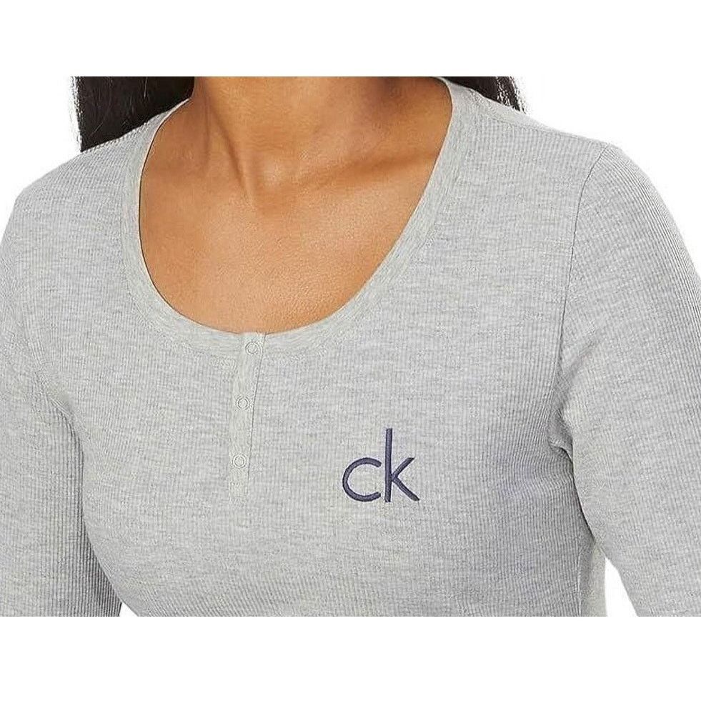 Calvin Klein Calvin Klein Heather Grey Fleece Ribbed Pajama Top XL Size XL / US 12-14 / IT 48-50 - 1 Thumbnail