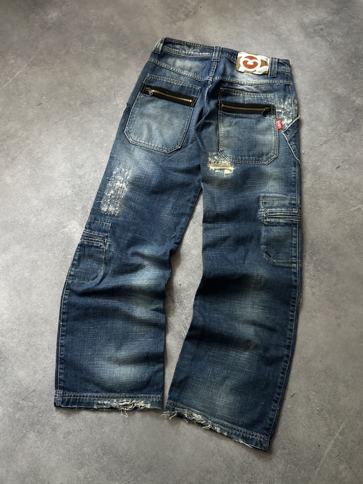 Japanese Brand Clink Jeans London Distressed baggy y2k jeans Size US 27 - 2 Thumbnail