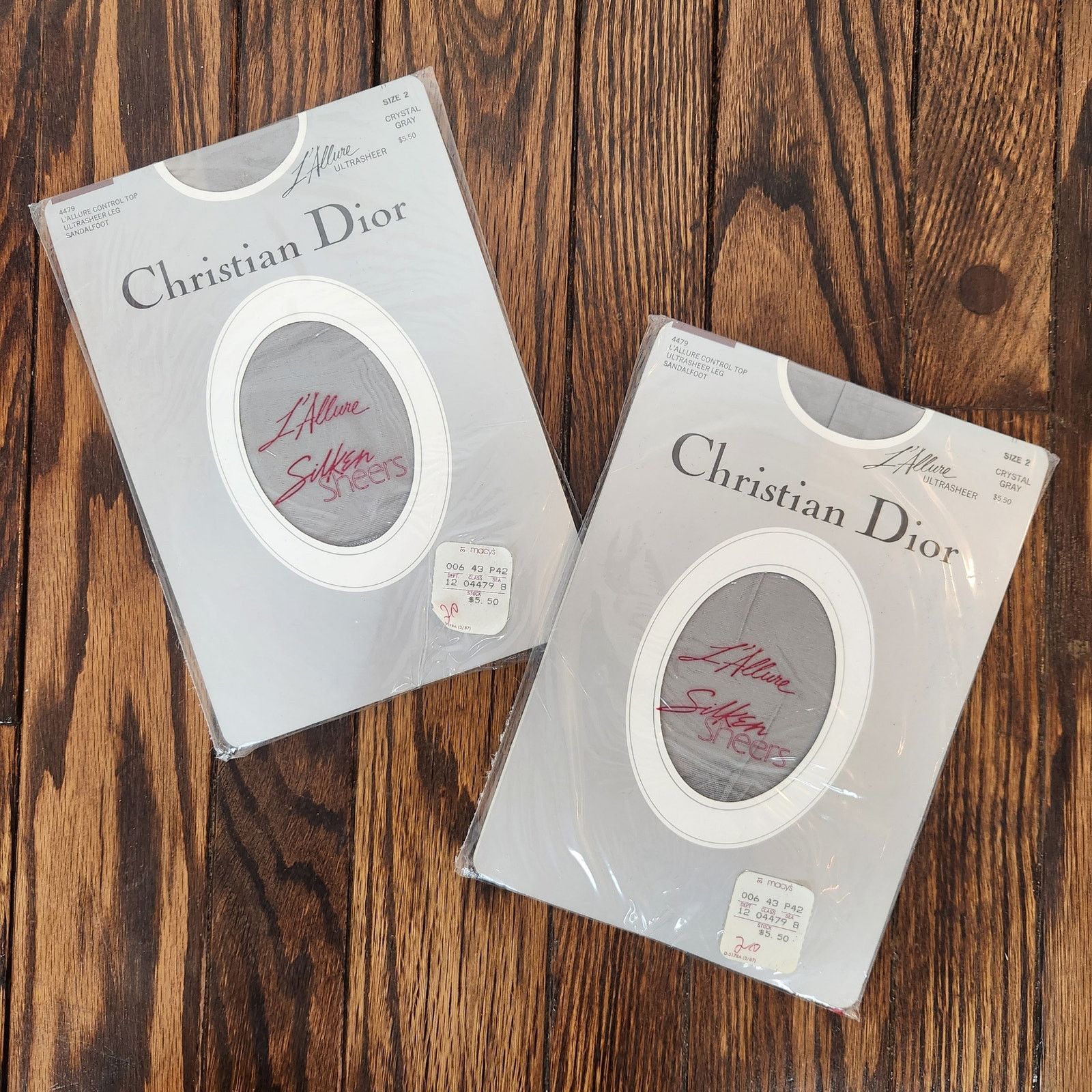 Dior Christian Dior Grey Ultra Sheer Sandalfoot Pantyhose Size 2 Size ONE SIZE - 1 Thumbnail