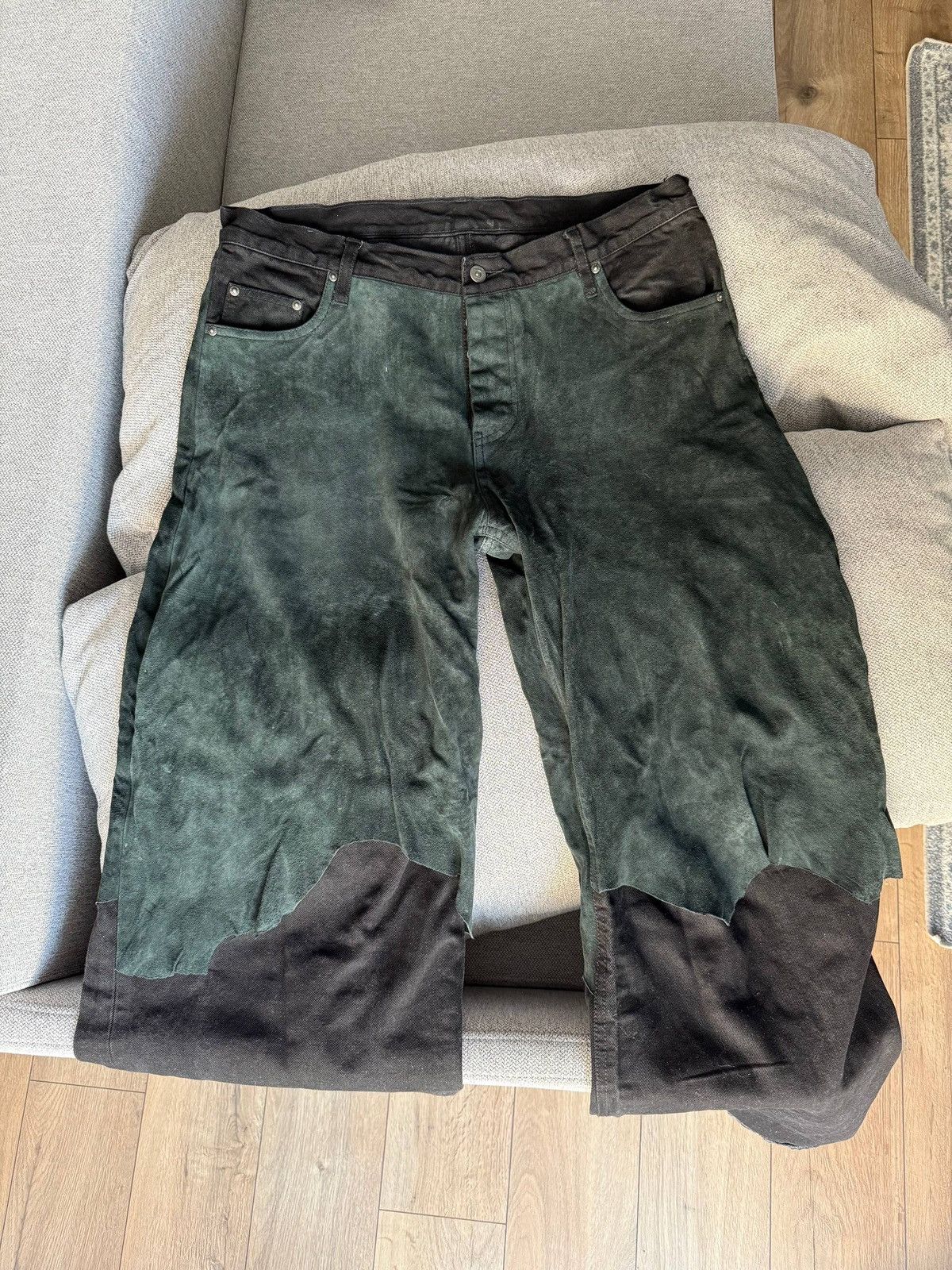 Paradoxe Paris Paradoxe Paris Baggy Black Overlaid Leather Jeans Size US 30 / EU 46 - 1 Thumbnail