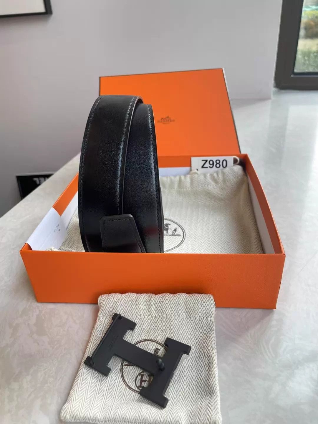 Hermes HERMÈS Reversible Belt 3cm B Stamp 108cm New Size ONE SIZE - 4 Thumbnail