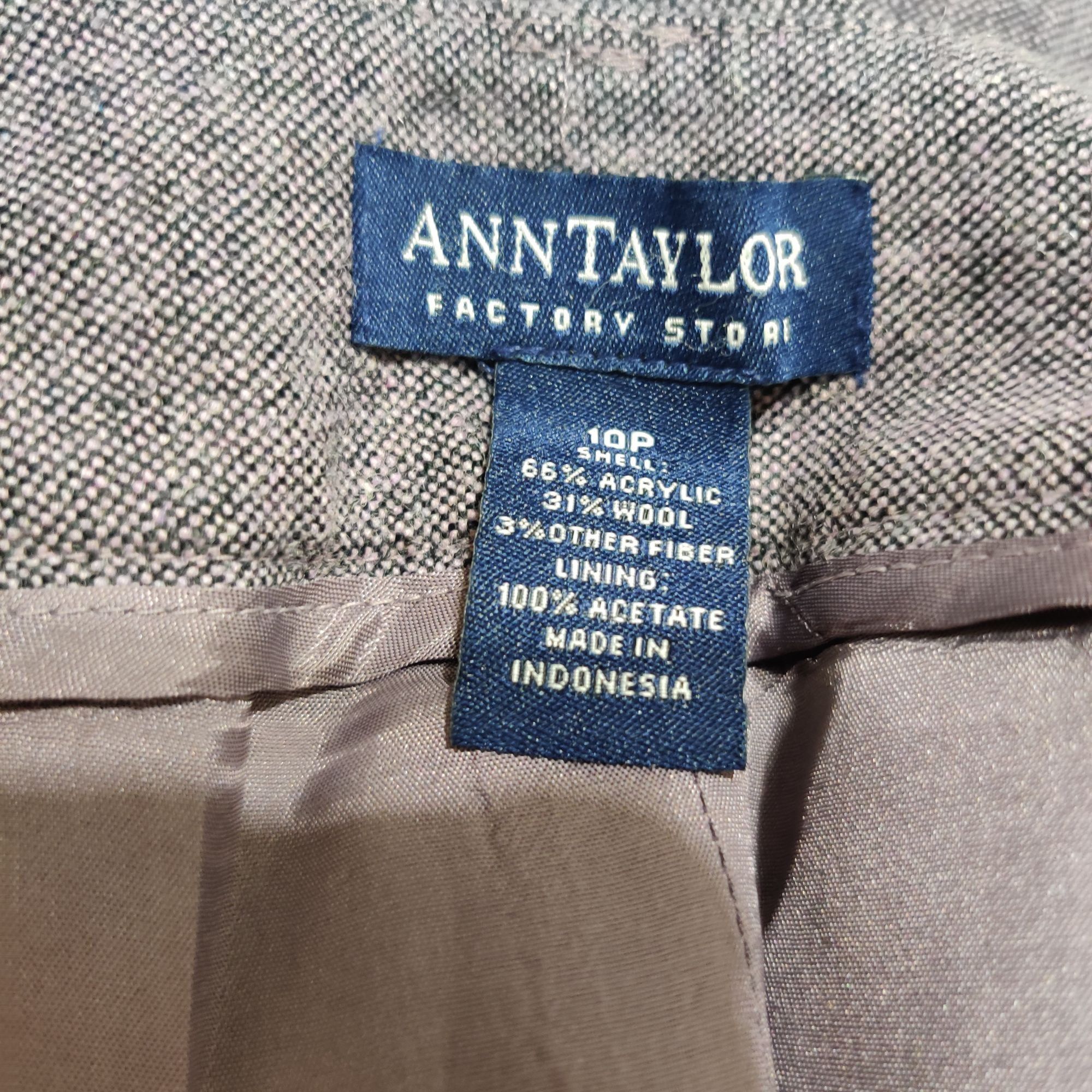 Other Ann Taylor Factory 10P Purple Black Wool Blend Trousers Peti Size 32" / US 10 / IT 46 - 5 Thumbnail