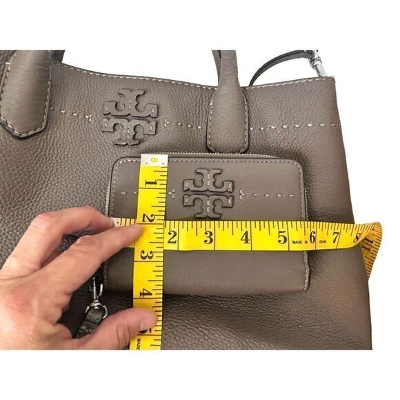 Tory Burch Tory Burch Mcgraw Triple Compartment Satchel Silver Maple Wo Size ONE SIZE - 8 Thumbnail