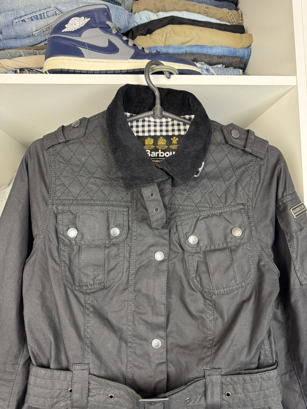 Barbour Barbour International Dera Wax Jacket Women’s Size UK 8 Size S / US 4 / IT 40 - 2 Thumbnail