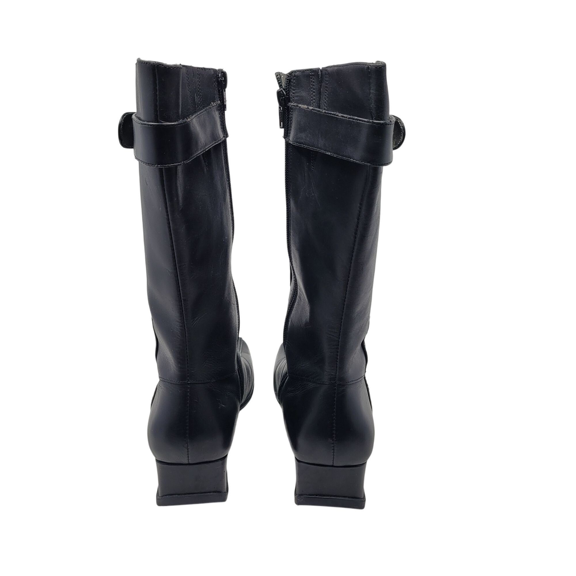 Designer Kenneth Cole Reaction Sz 9.5 Black Leather Jonely Lonely Boo Size US 9.5 / IT 39.5 - 10 Thumbnail