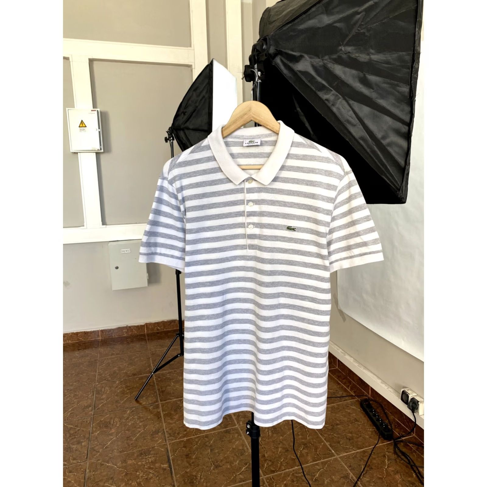 Lacoste VINTAGE Lacoste Polo Shirt Mens L Gray Made in France retro rare Y2K Size US L / EU 52-54 / 3 - 2 Thumbnail