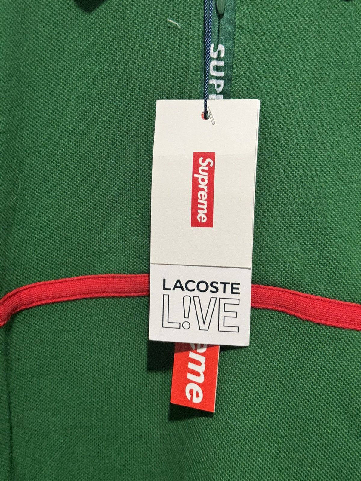 Lacoste × Supreme Supreme LACOSTE Pique Zip/Up Polo XL Green Size US XL / EU 56 / 4 - 5 Thumbnail