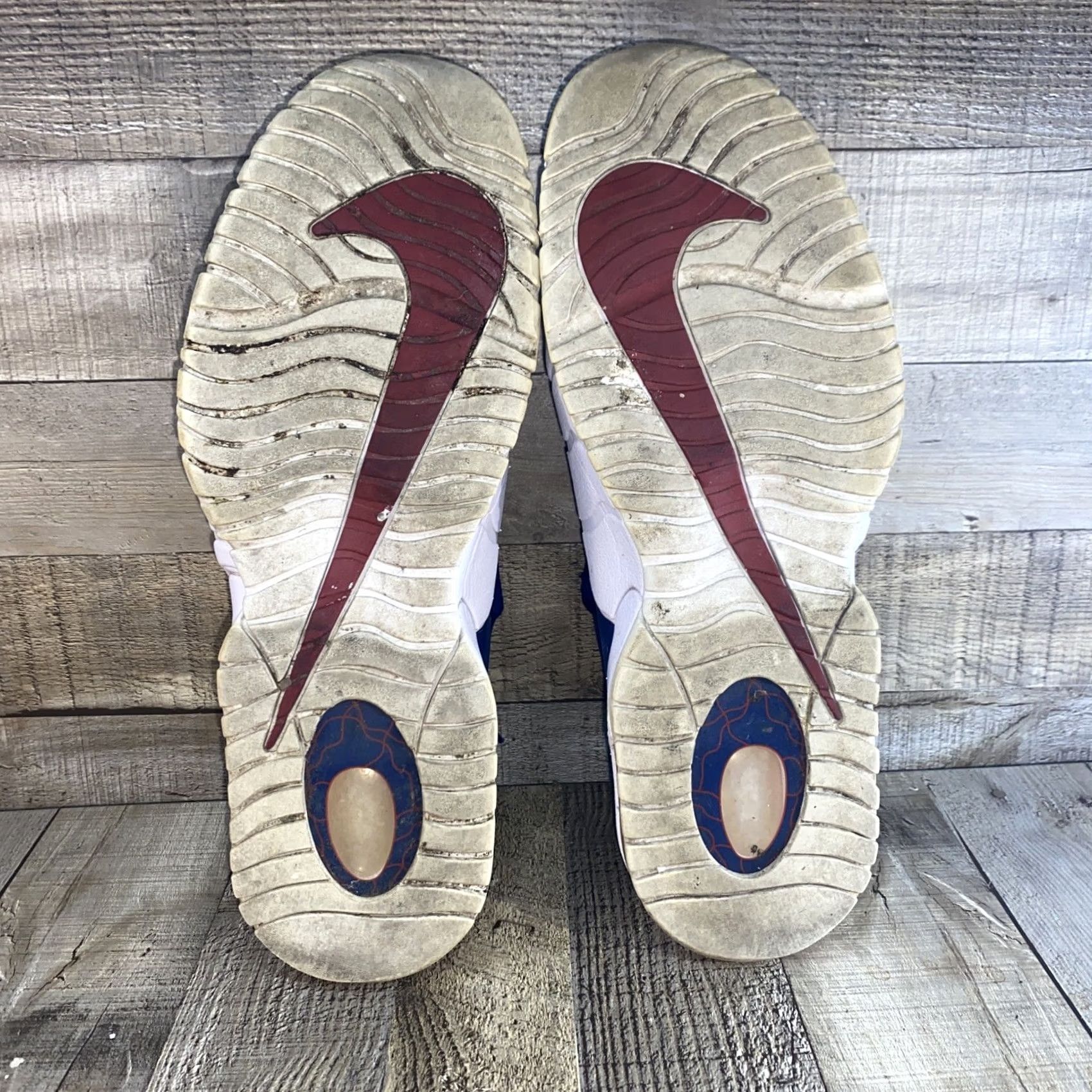 Nike VINTAGE Nike Air Max Penny Sneaker Mens 11 Deep Royal Blue Gym Red 685153-400 USA Olympics Penny Hardaway Reflective Solid Leather Lining Suede Size US 11 / EU 44 - 8 Thumbnail