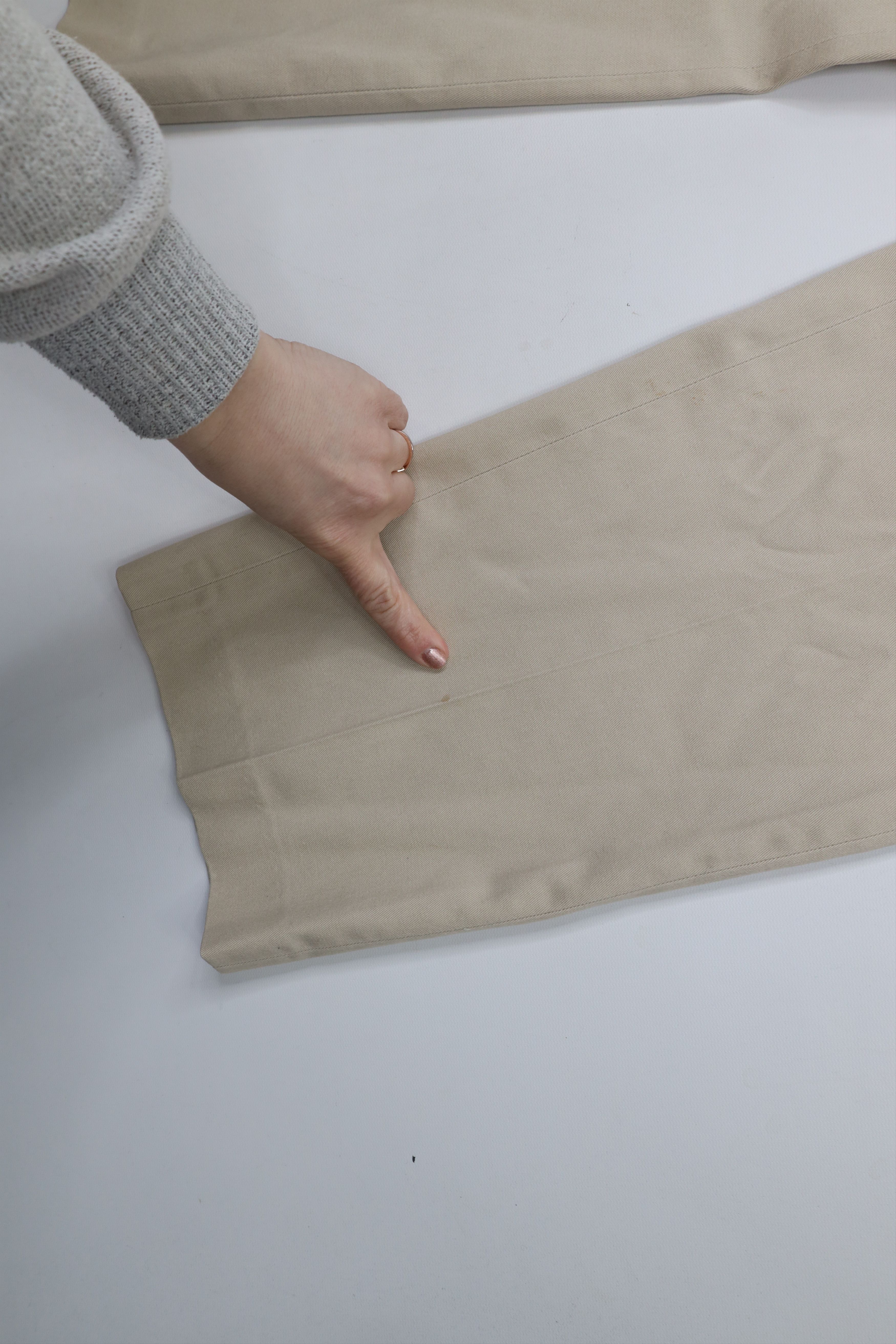 L.L. Bean × Vintage Vintage 90s LL Bean Buckle Waist Wide Leg Pants Beige USA Size US 36 / EU 52 - 5 Thumbnail