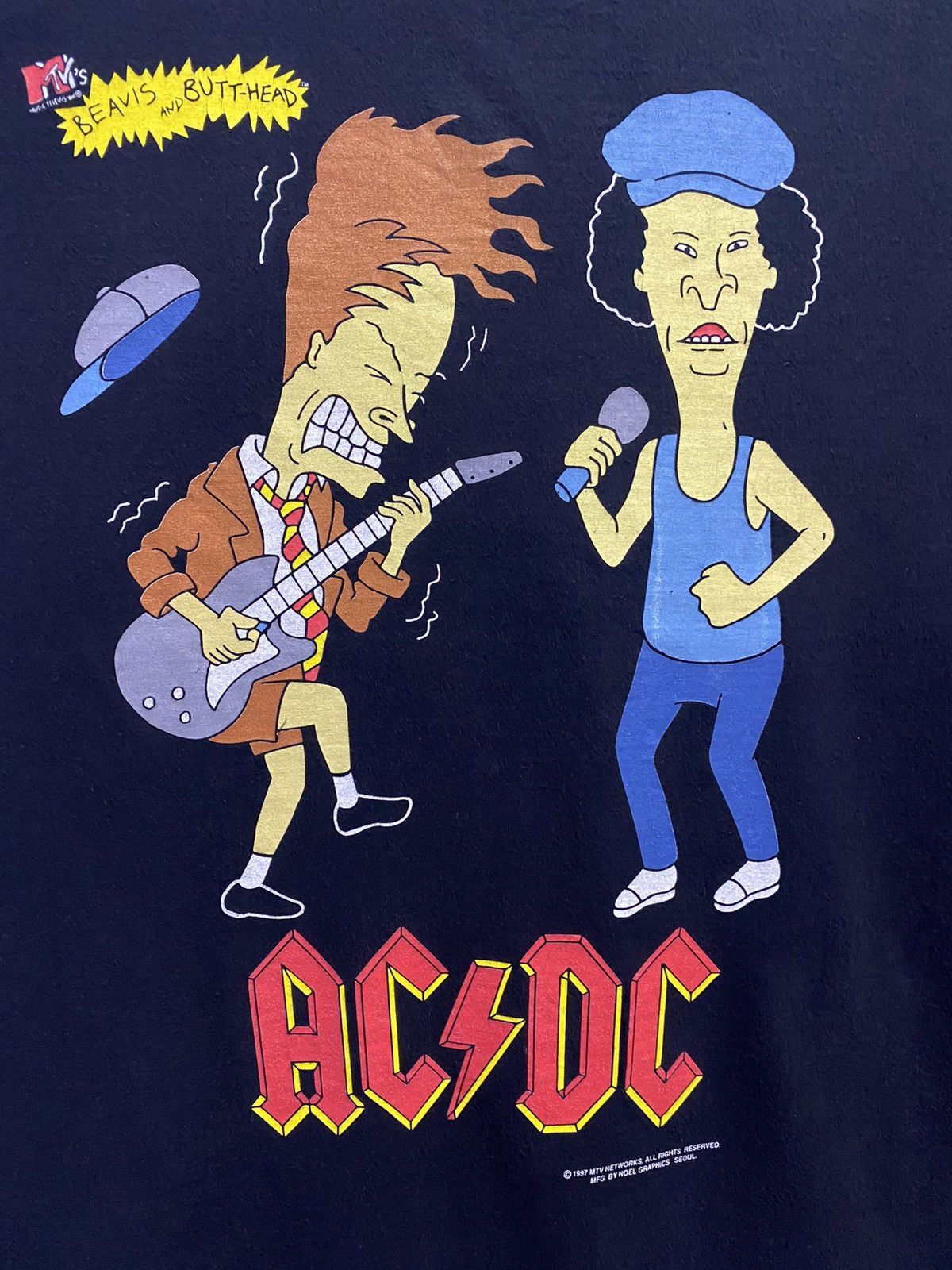 Band Tees Vintage Bootleg AC/DC X Beavis and Butt-head Tshirt | Grailed