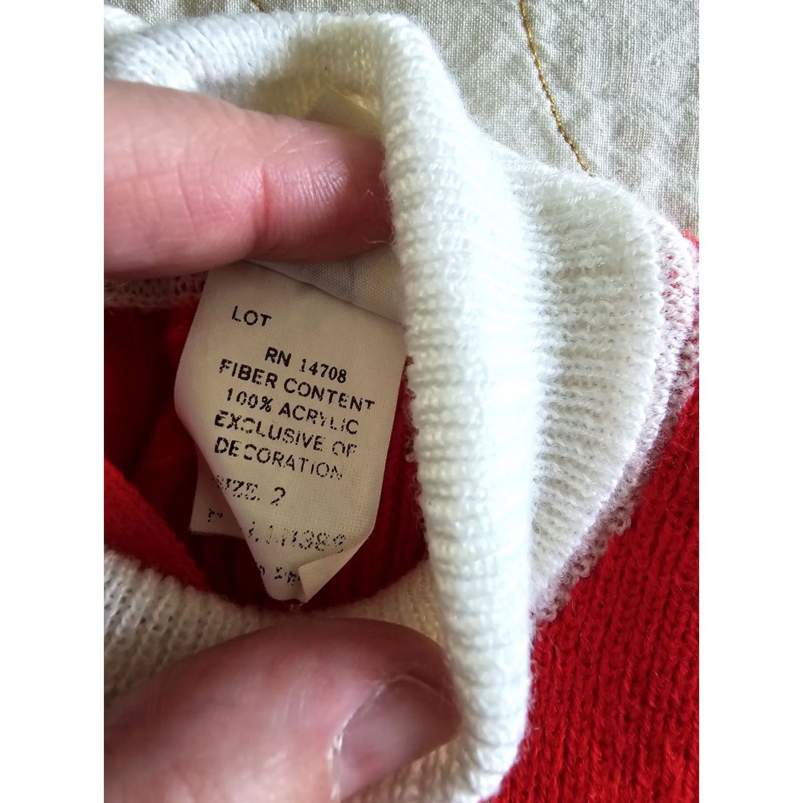 JCPenney VINTAGE Toddle Time 2T Red Dress Girls Long Sleeve Spring Flowers Ruffles 70s 80s JC Penney White Acrylic Size ONE SIZE - 4 Thumbnail