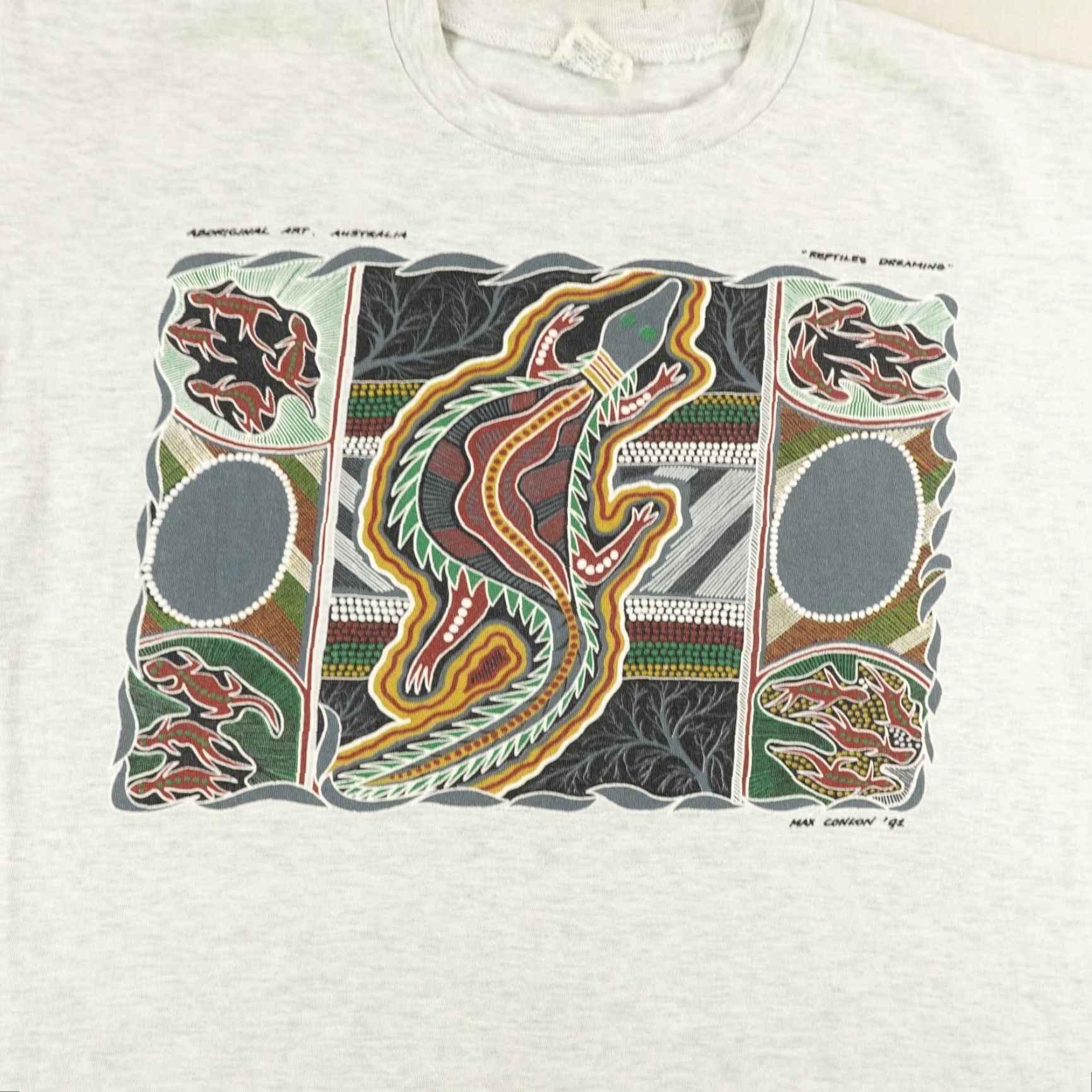 Vintage VINTAGE Gooses Max Conlon Shirt Mens Large Gray Graphic Print Australian Animals 90s Size US L / EU 52-54 / 3 - 2 Thumbnail