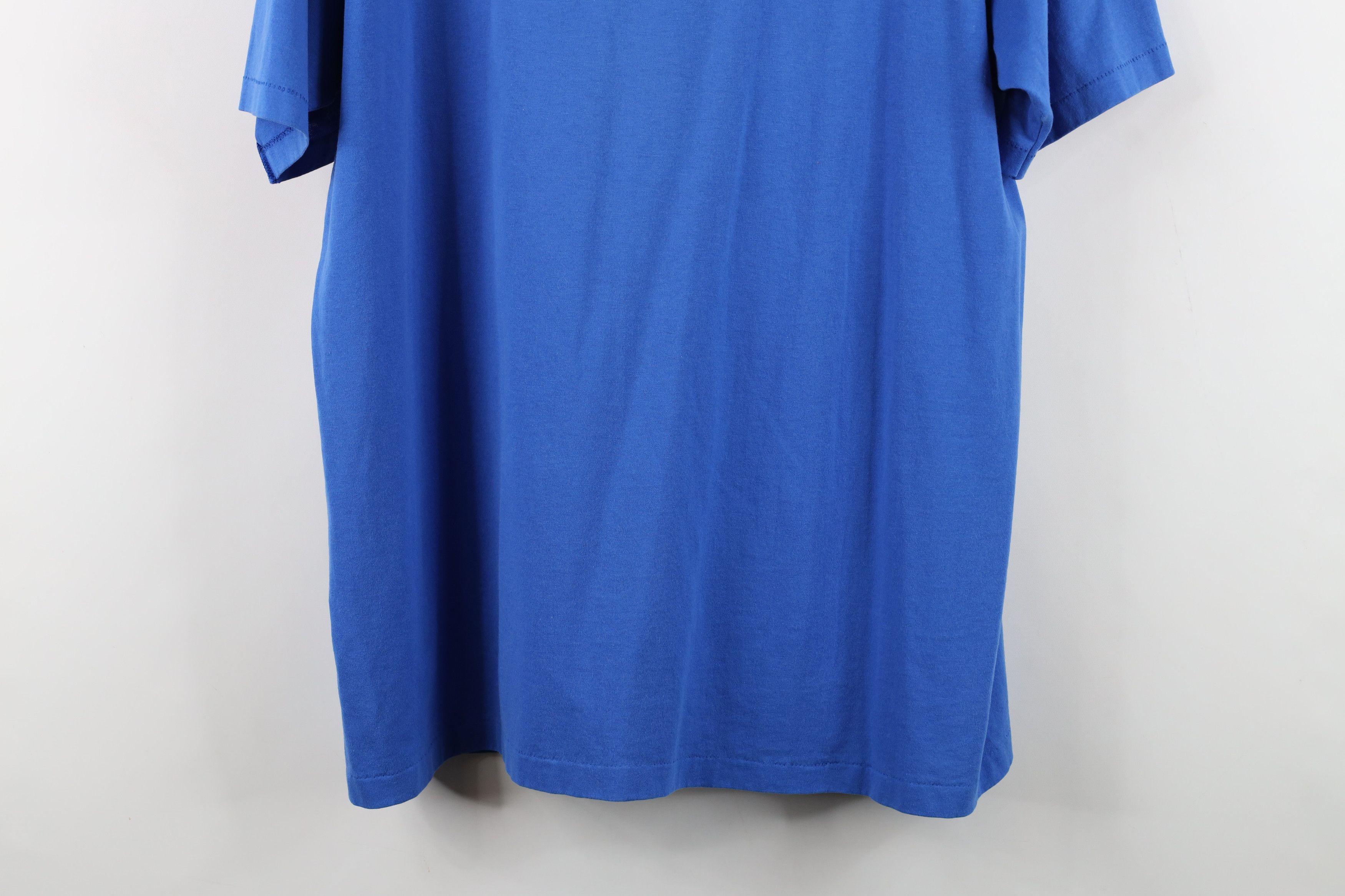 Hanes Vintage 80s 90s Hanes Short Sleeve T-Shirt Royal Blue USA Size US XL / EU 56 / 4 - 10 Thumbnail