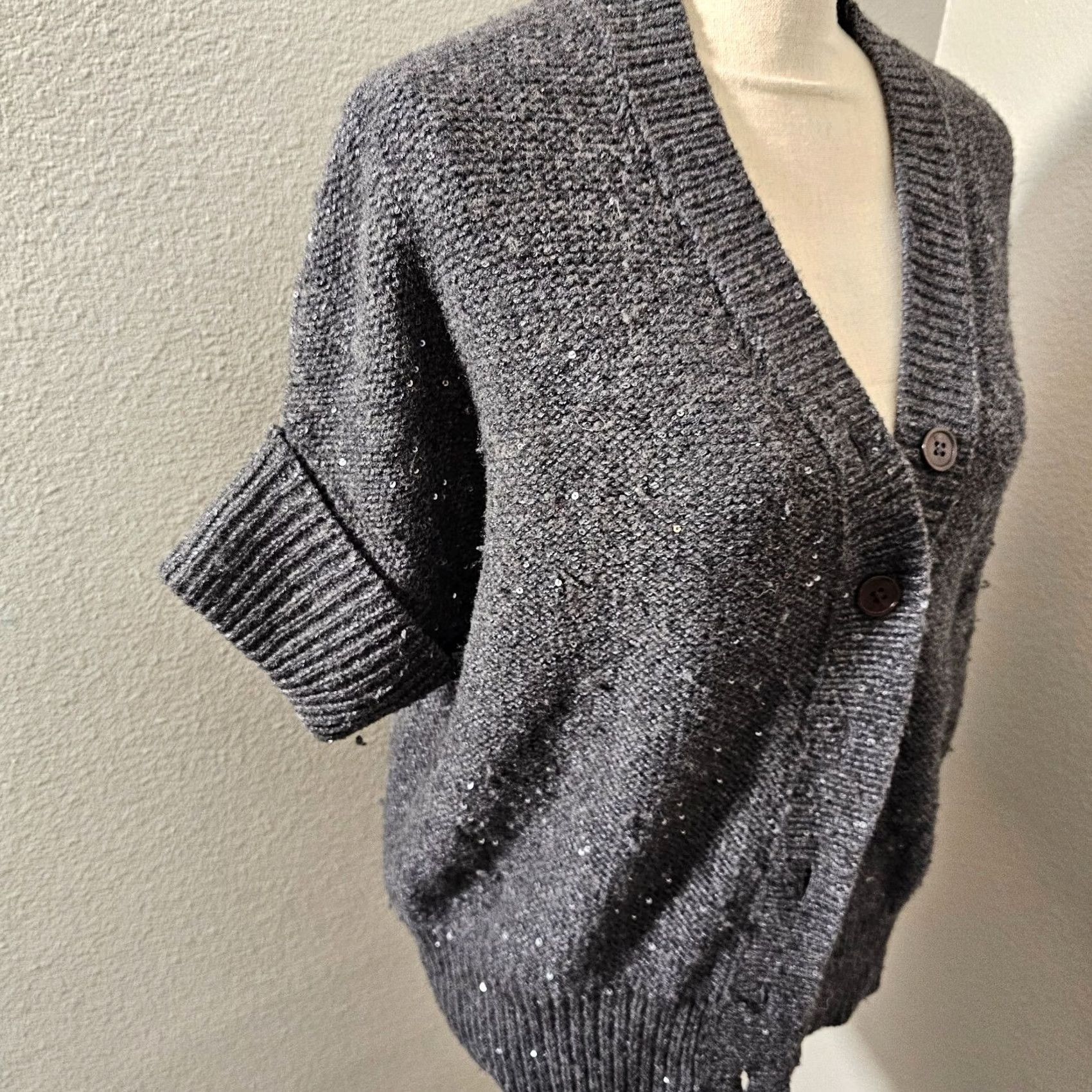 Talbots Talbots Sweater Cardigan Women's Petite Gray Wool Blend Button Raglan Sleeve All Seasons Lightweight Easy Care Size XXS / US 00 / IT 34 - 5 Thumbnail