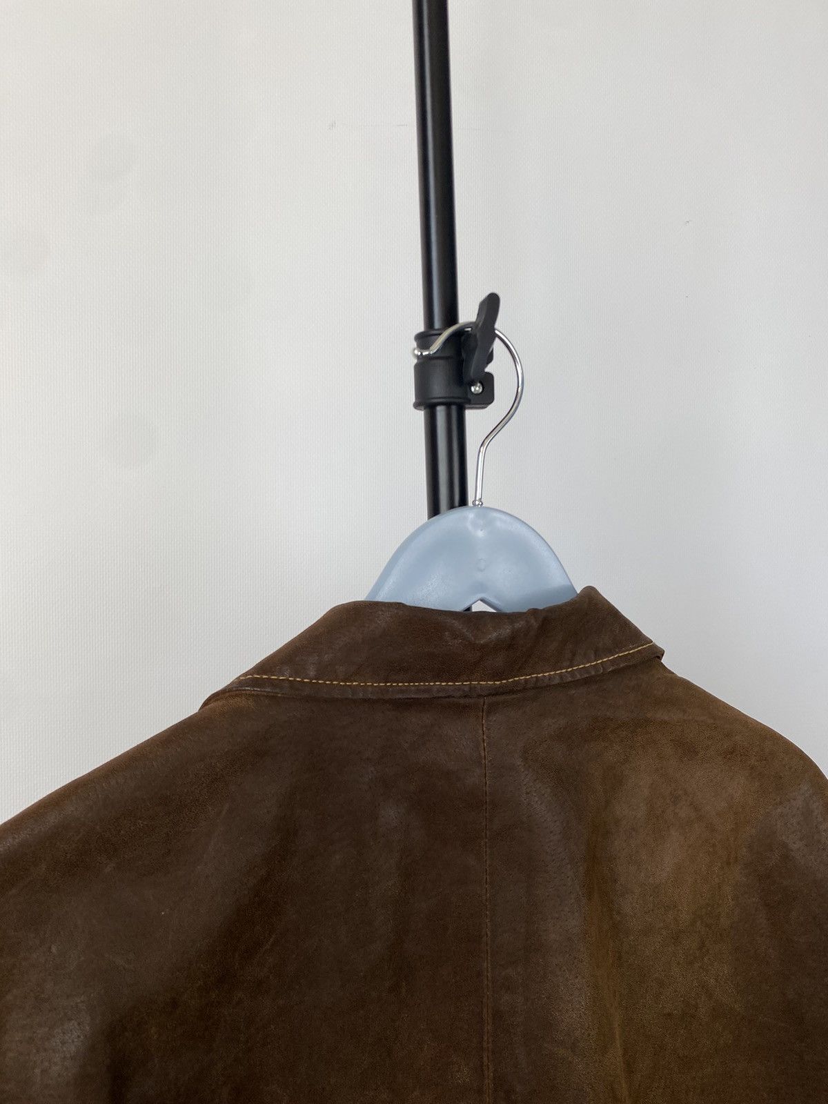 Japanese Brand × Vintage Avant Garde 90s Brown Leather jacket blazer Size US L / EU 52-54 / 3 - 7 Thumbnail