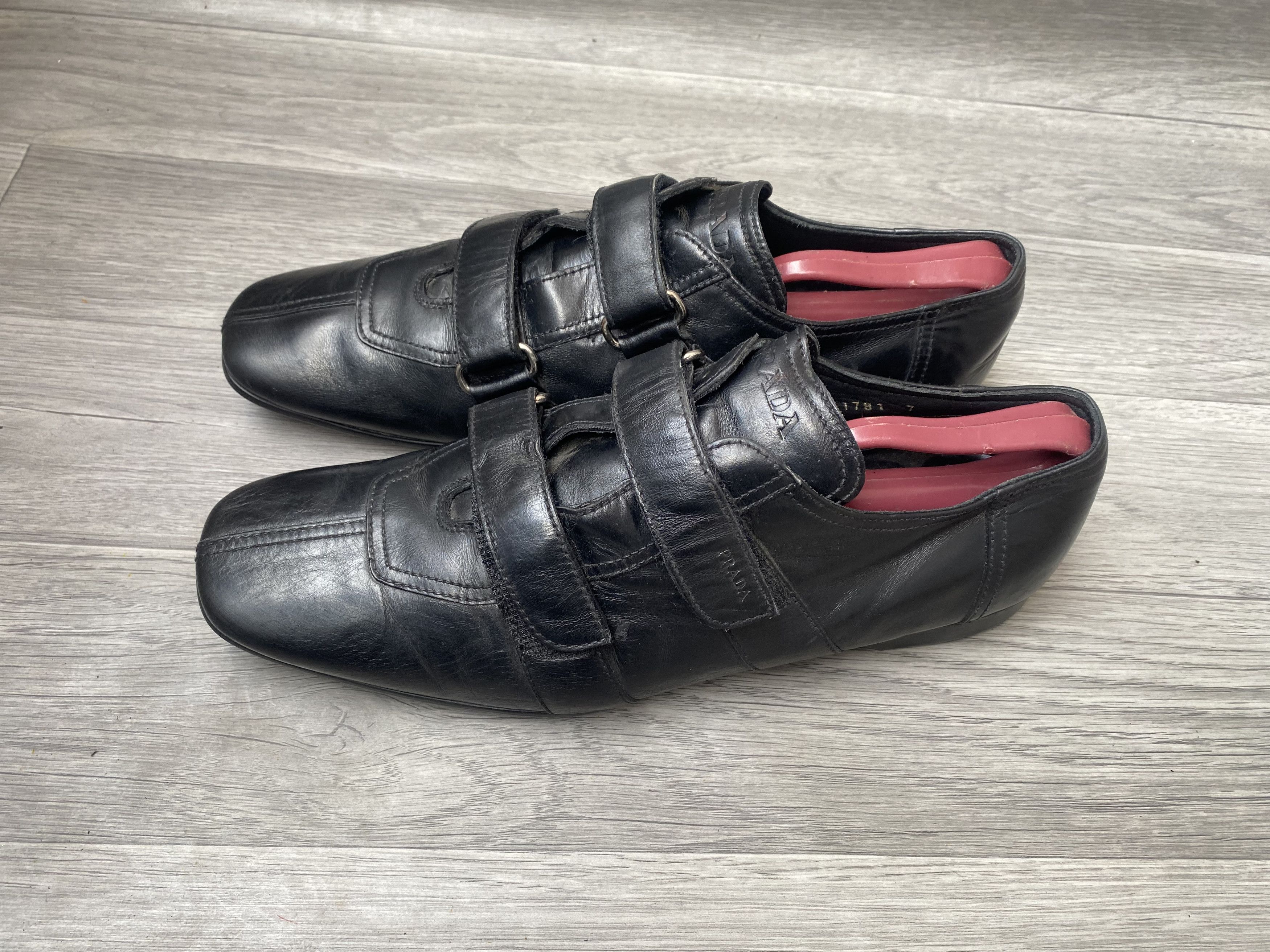 PRADA SPORT velcro leather shoes black 【公式通販】